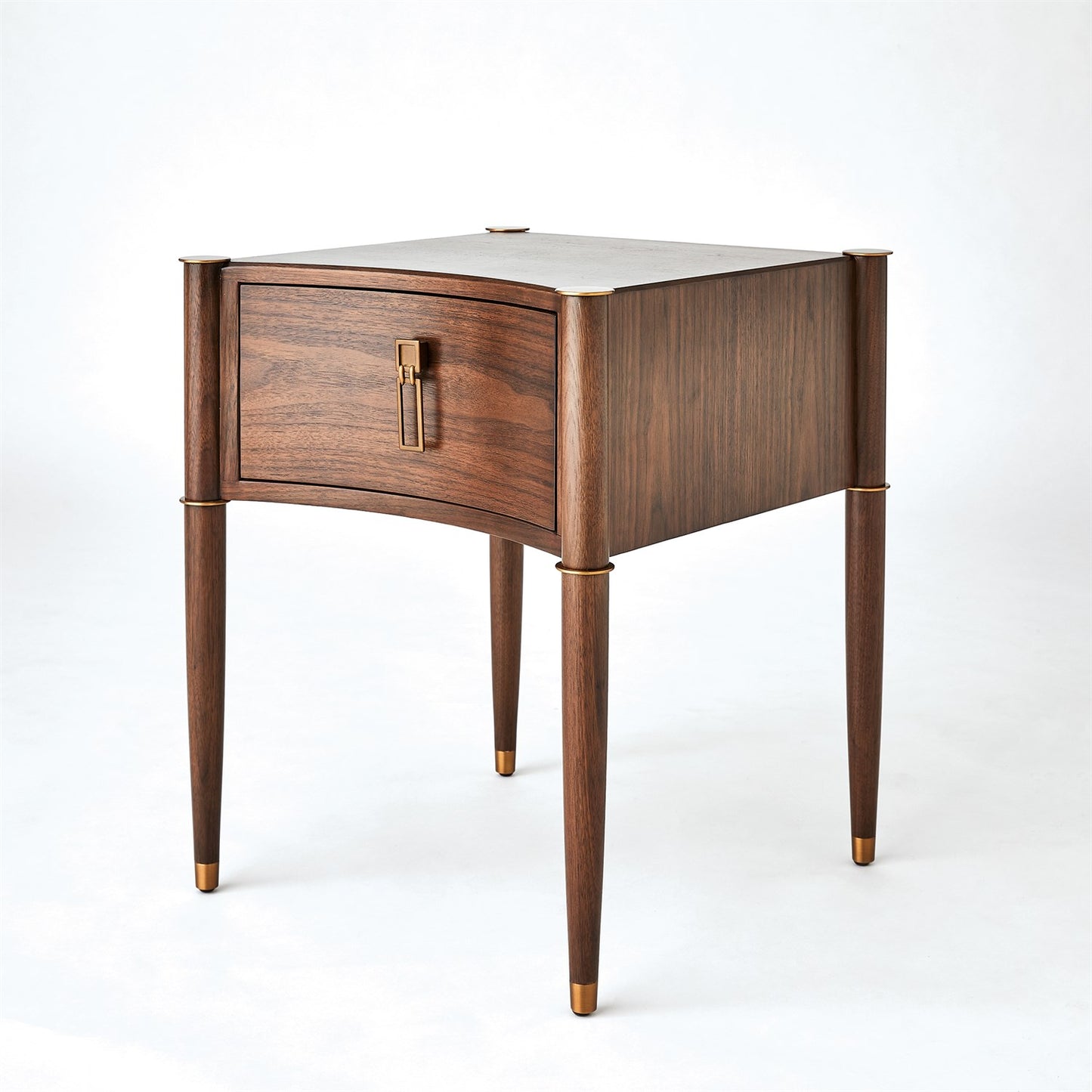 Triple Curve Side Table - Walnut
