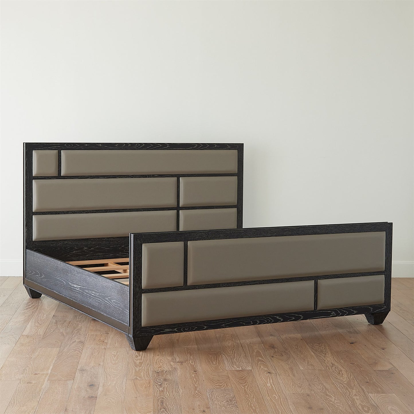 Brazil Bed - Black Cerused Oak - Queen/King