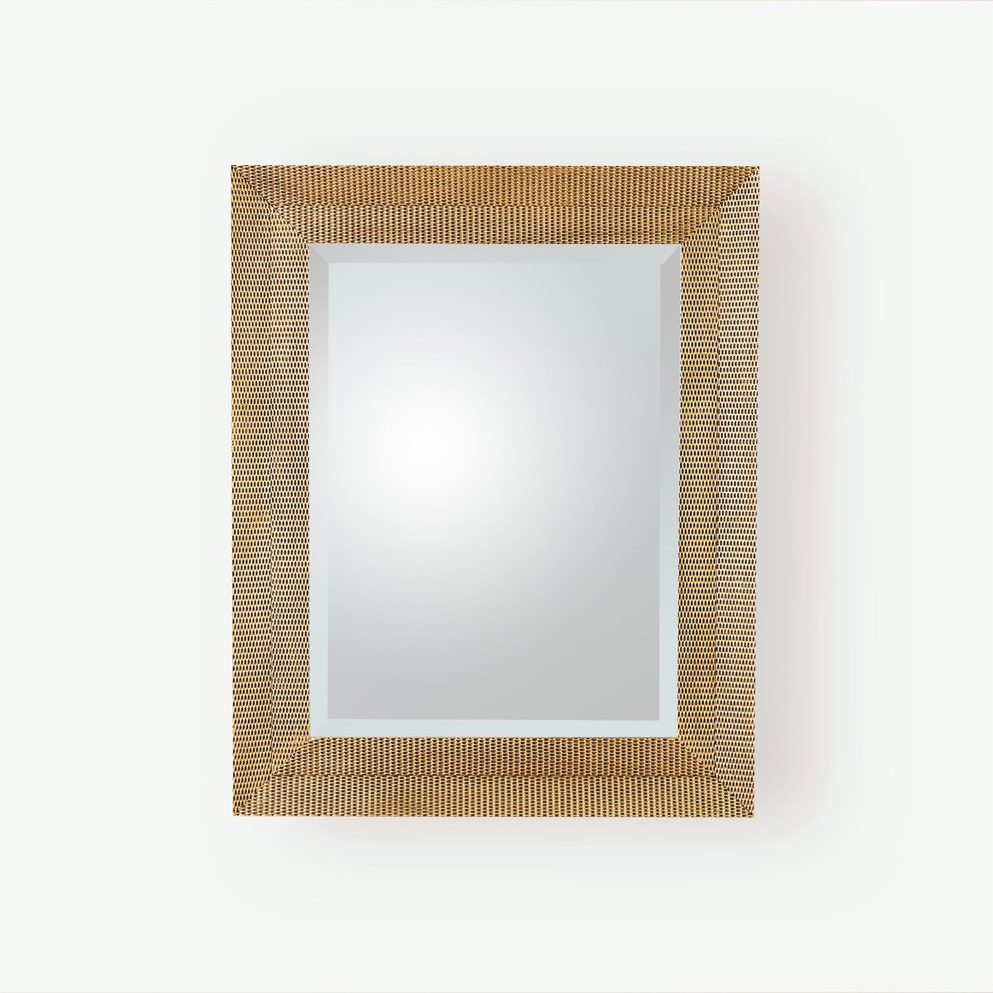 Delicate Basketweave Mirror - Gold
