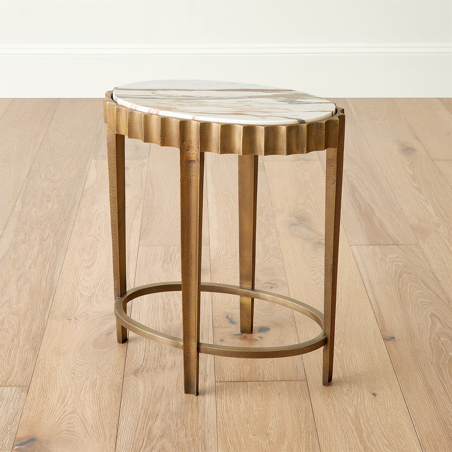 Liberty Accent Table - Vintage Brass/ Calacatta Gold Marble