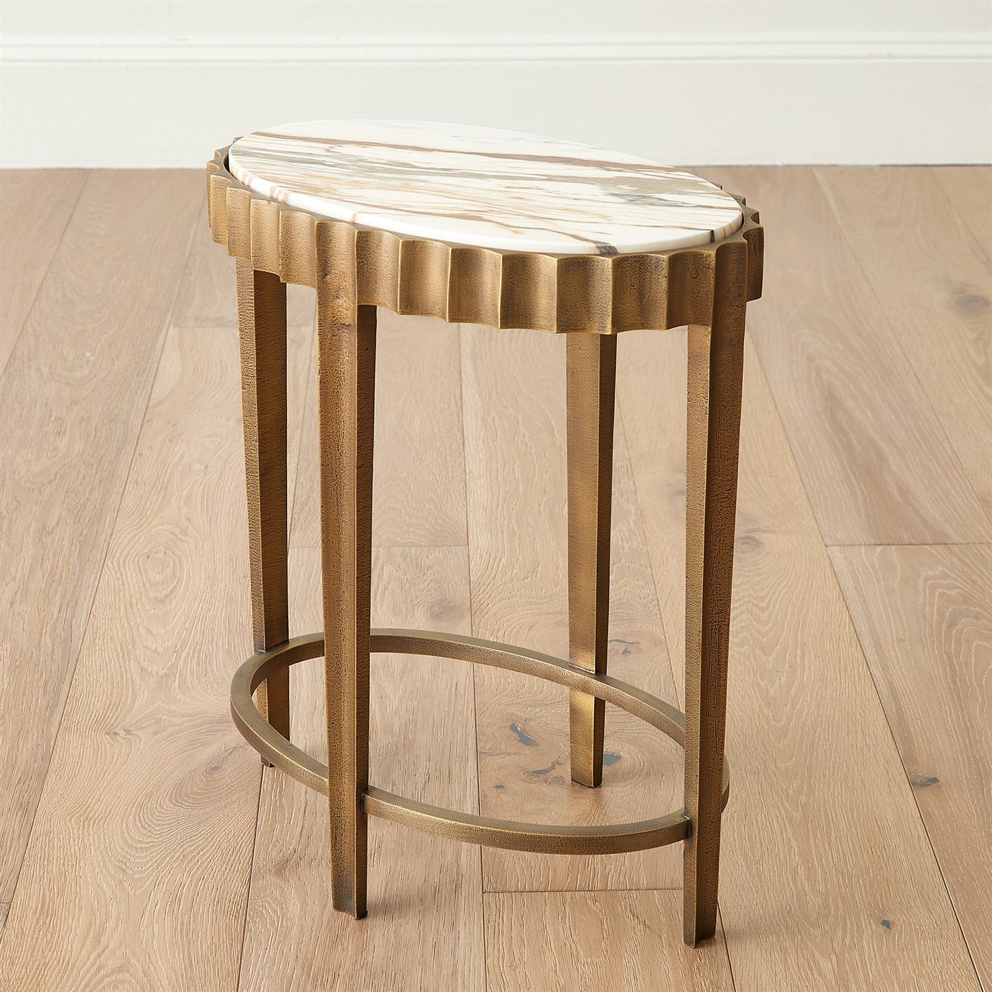 Liberty Accent Table - Vintage Brass/ Calacatta Gold Marble