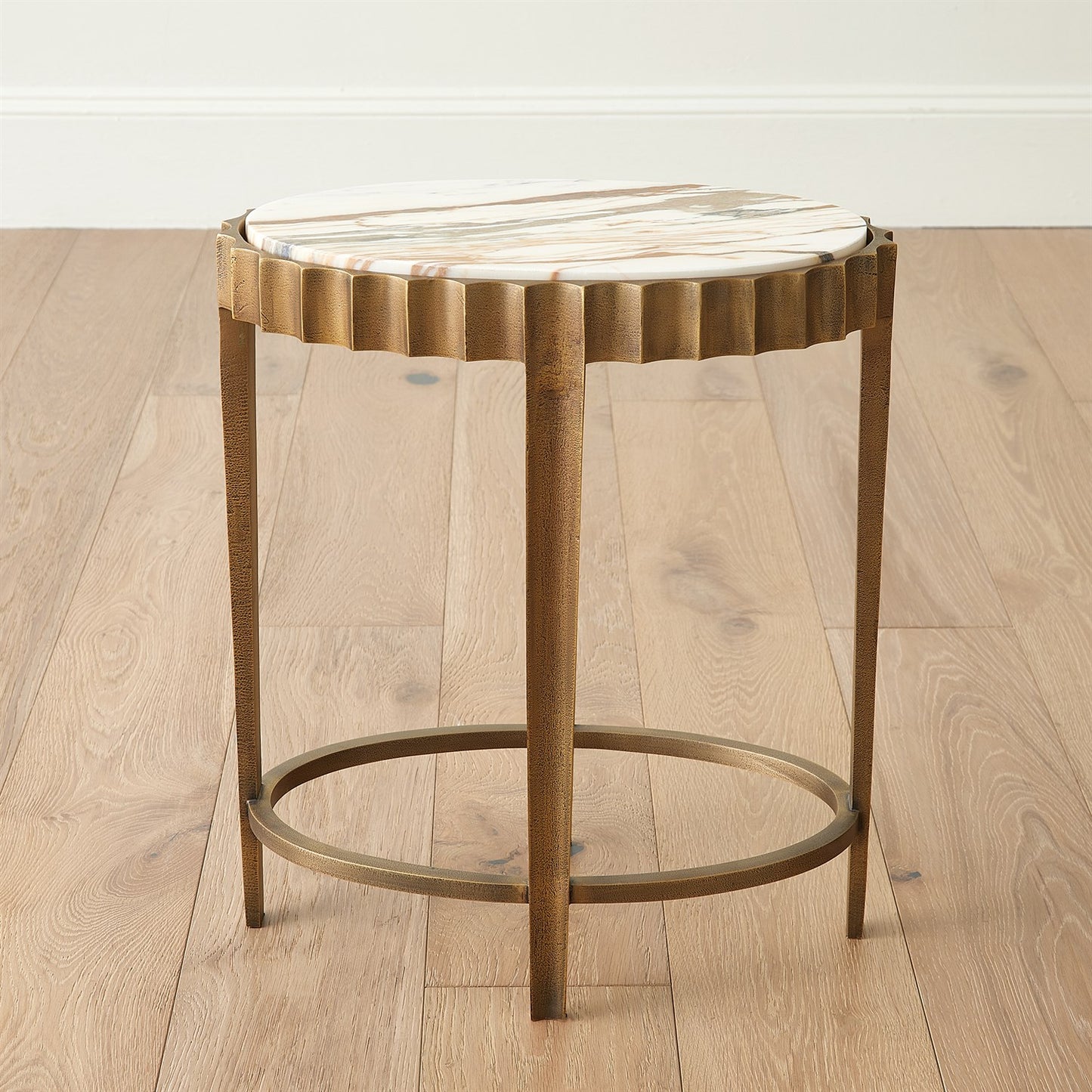 Liberty Accent Table - Vintage Brass/ Calacatta Gold Marble