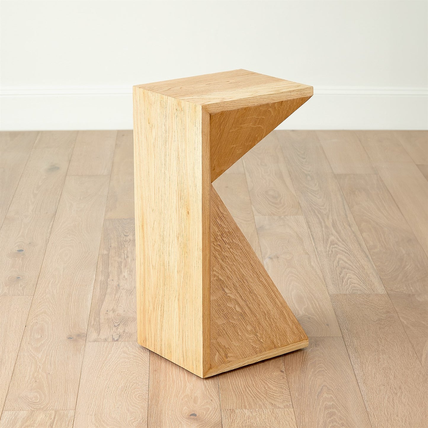 Asymmetrical Angle Side Table - Oak - Grats Decor Interior Design & Build Inc.