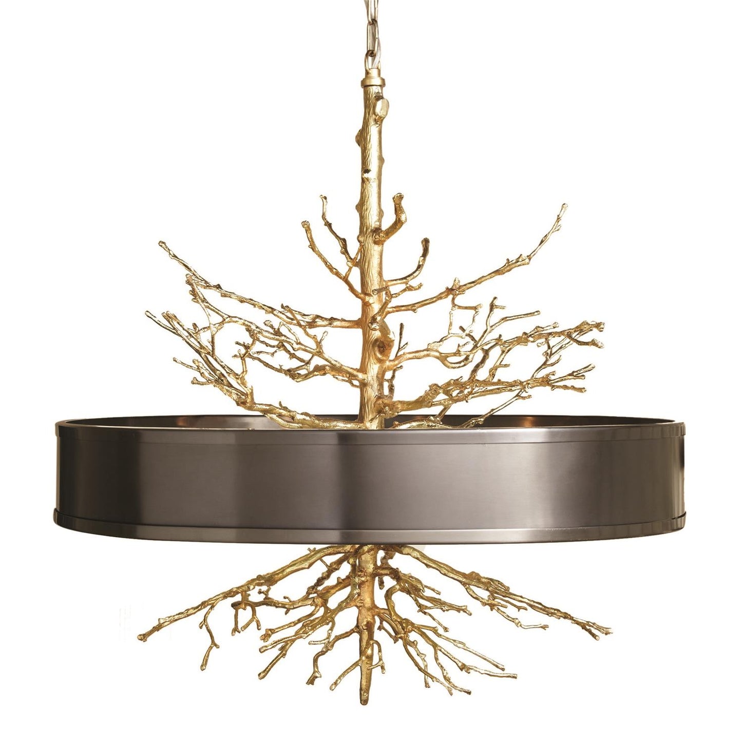 Twig Pendant - Brass w/Bronze Shade