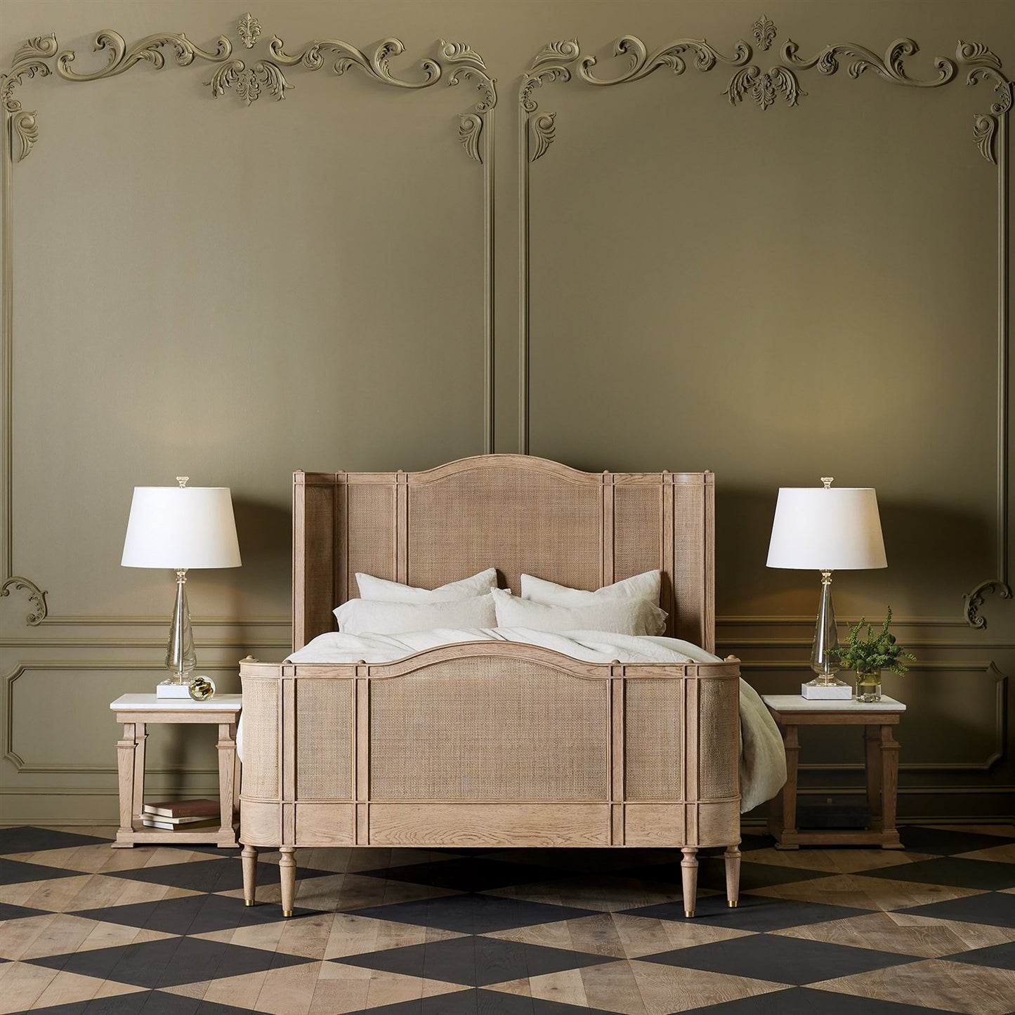 Josephine Bed - Bleached Oak - Queen/King