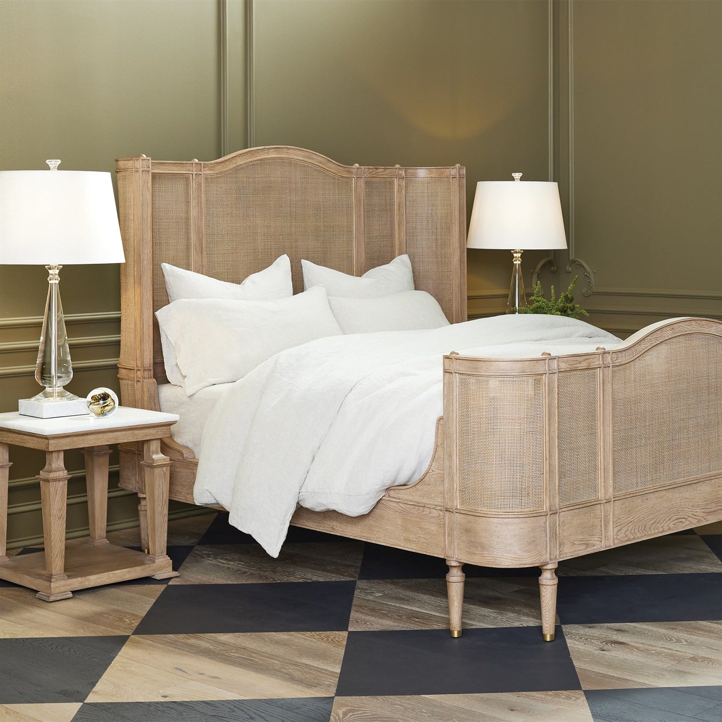 Josephine Bed - Bleached Oak - Queen/King