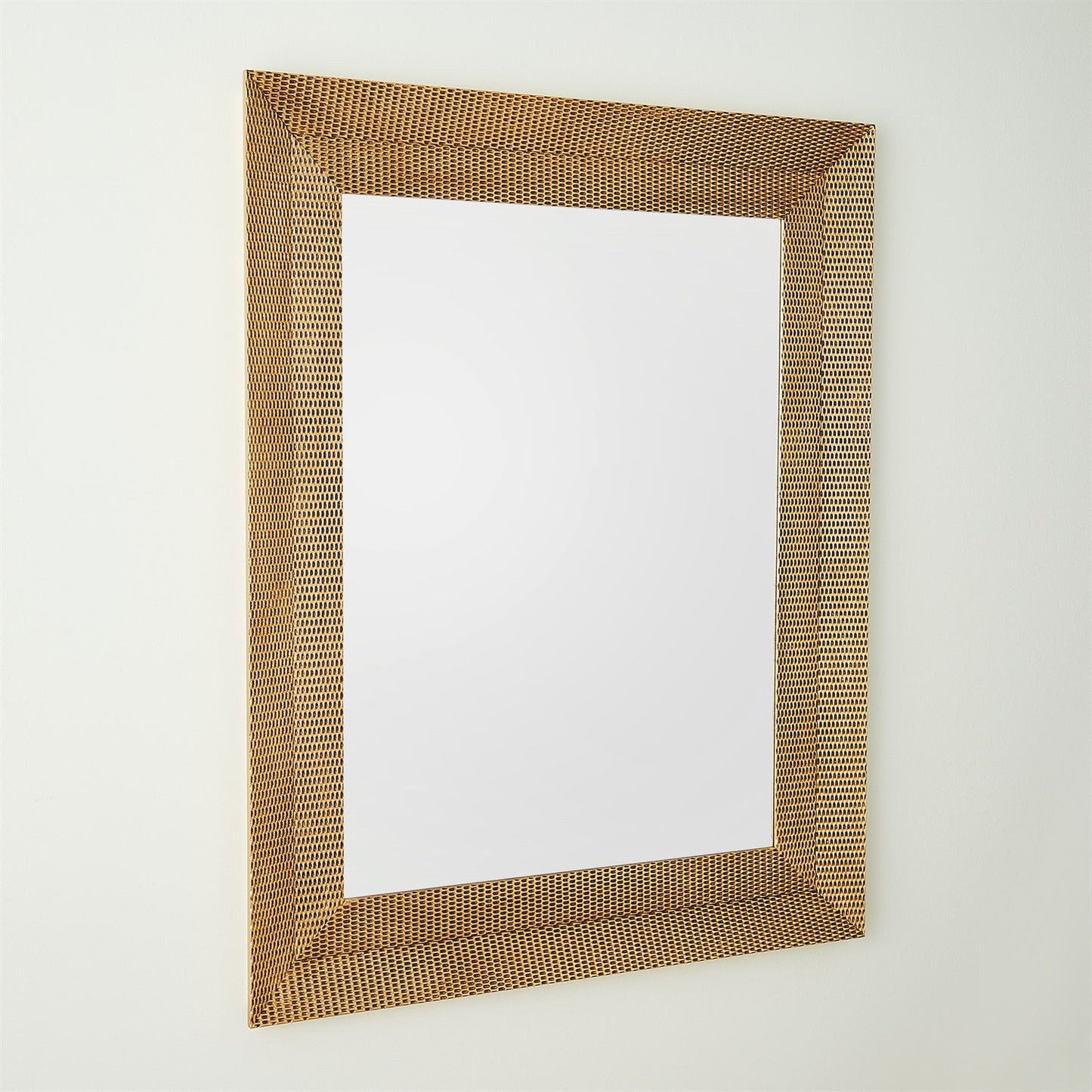 Delicate Basketweave Mirror - Gold