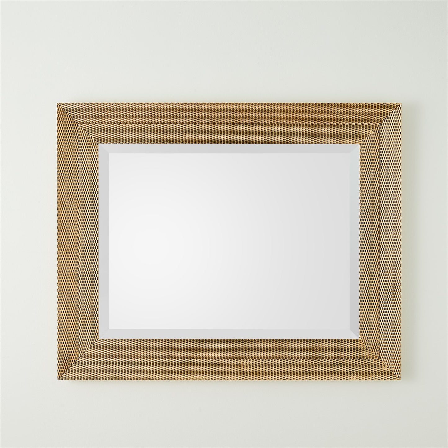 Delicate Basketweave Mirror - Gold