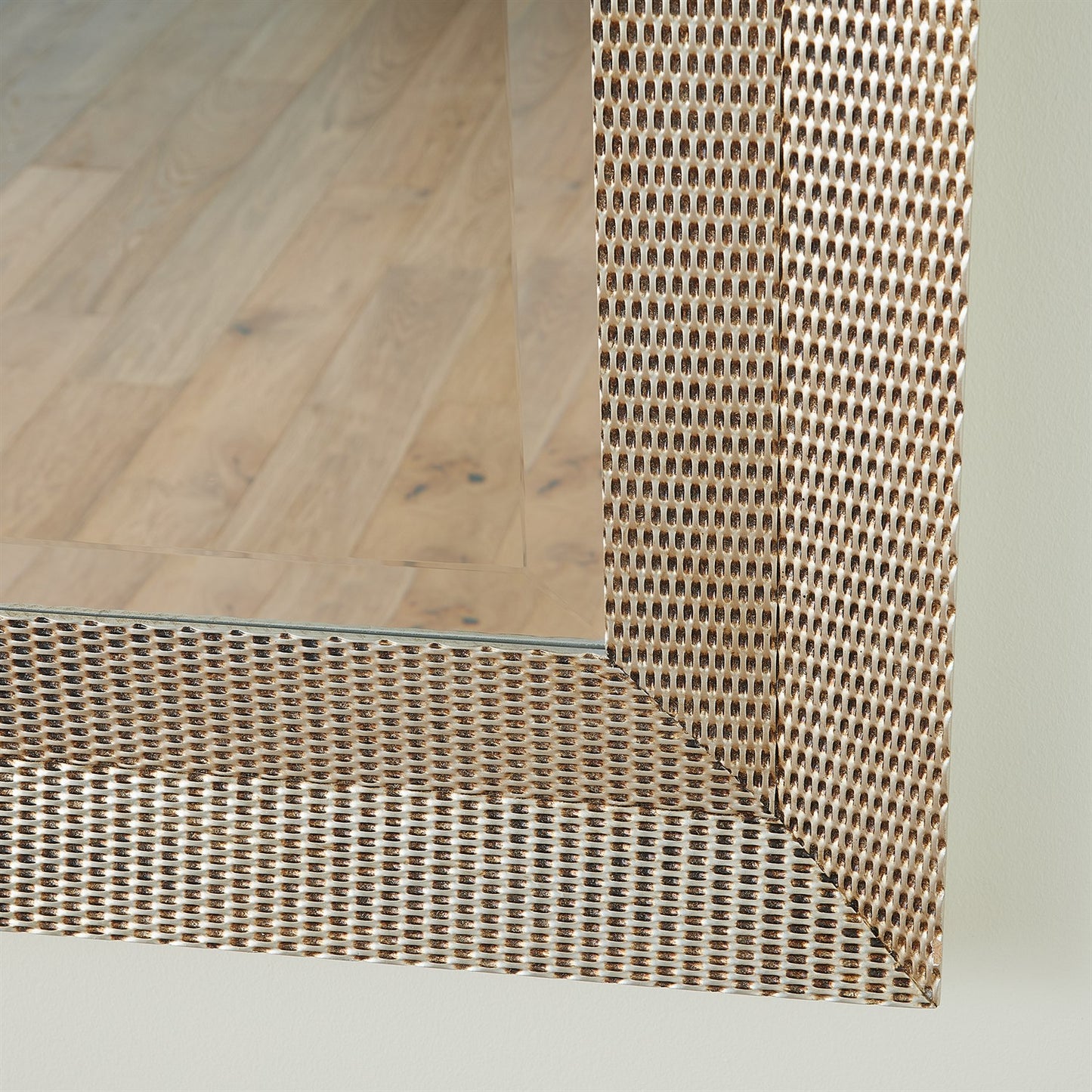 Delicate Basketweave Mirror - Silver