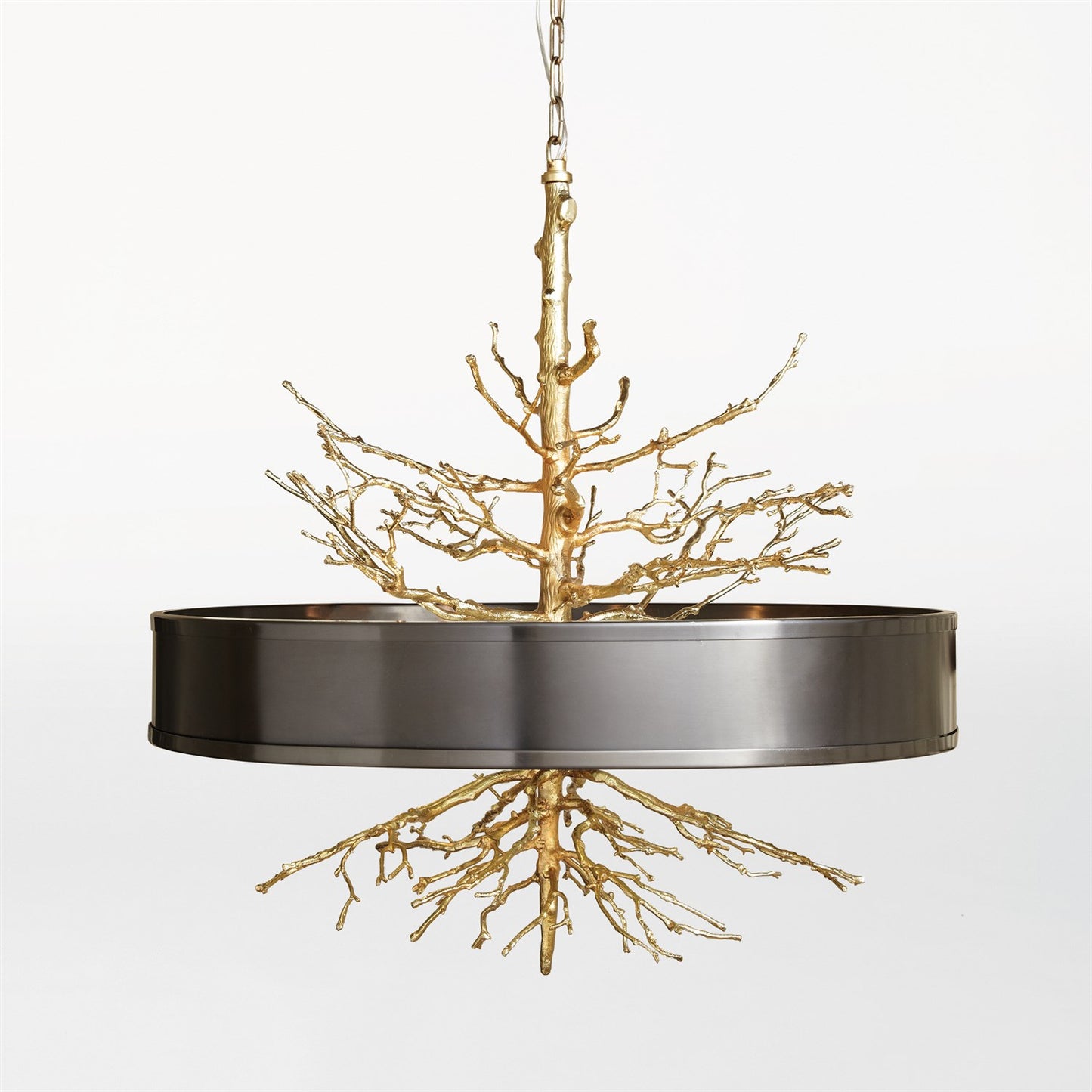 Twig Pendant - Brass w/Bronze Shade