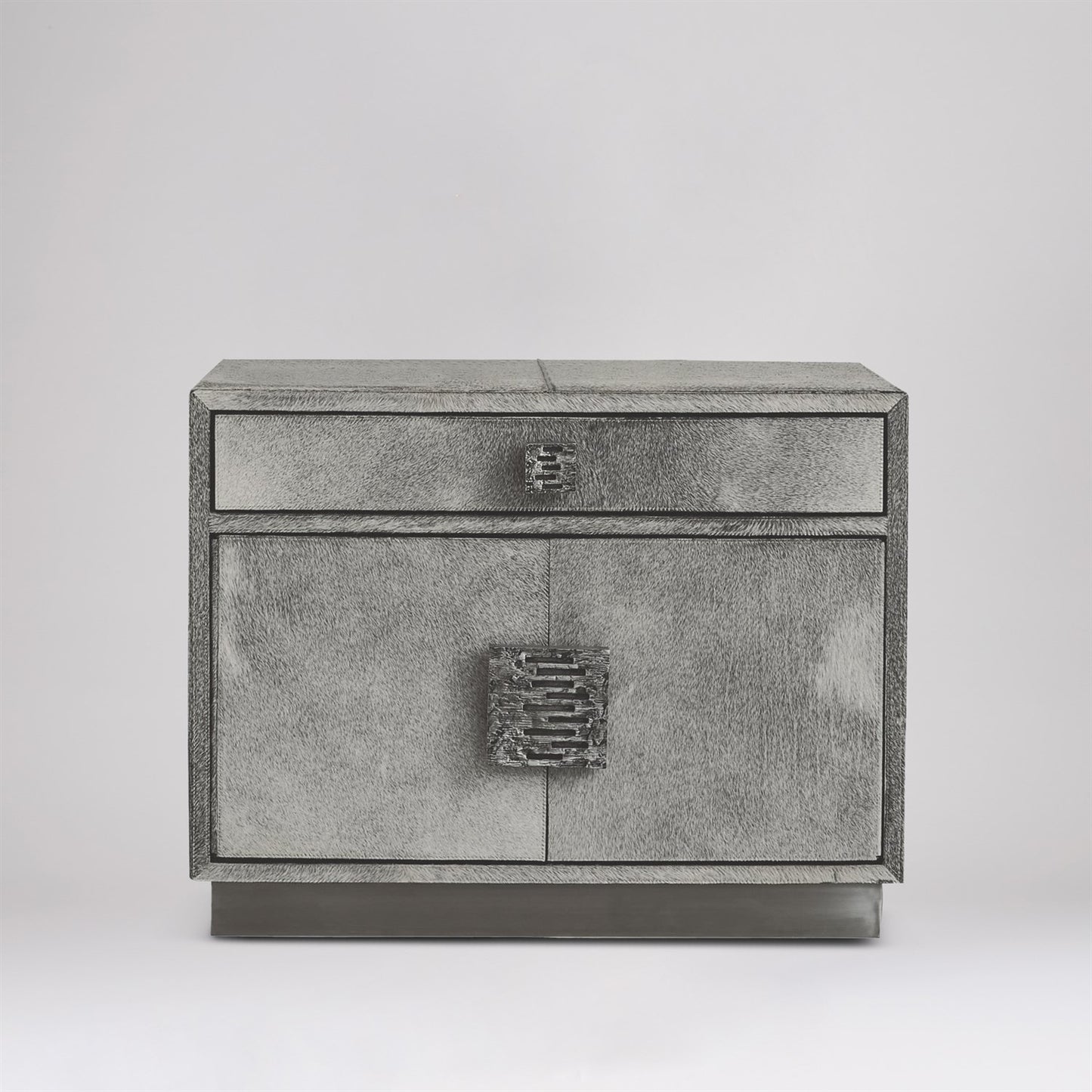 Metro Nightstand - Hair on Hide - Grey