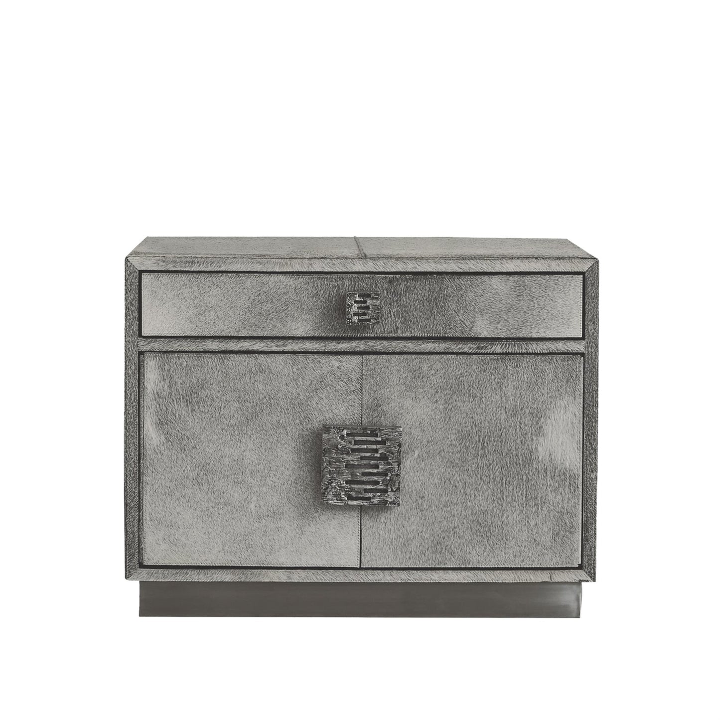 Metro Nightstand - Hair on Hide - Grey