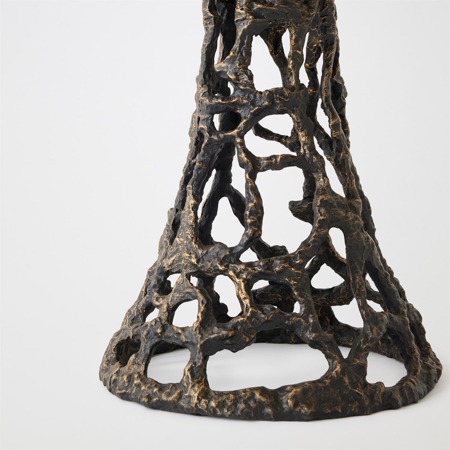 Perforated Side Table - Bronze/ Black Marble