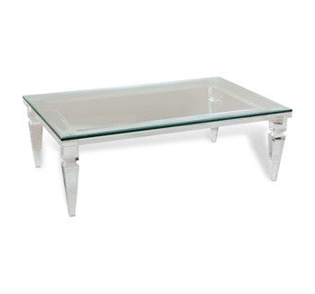 Acrylic & Glass 48" Coffee Table - Rectangular - Grats Decor Interior Design & Build Inc.