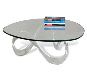Acrylic & Glass 44" Table - Rounded - Grats Decor Interior Design & Build Inc.