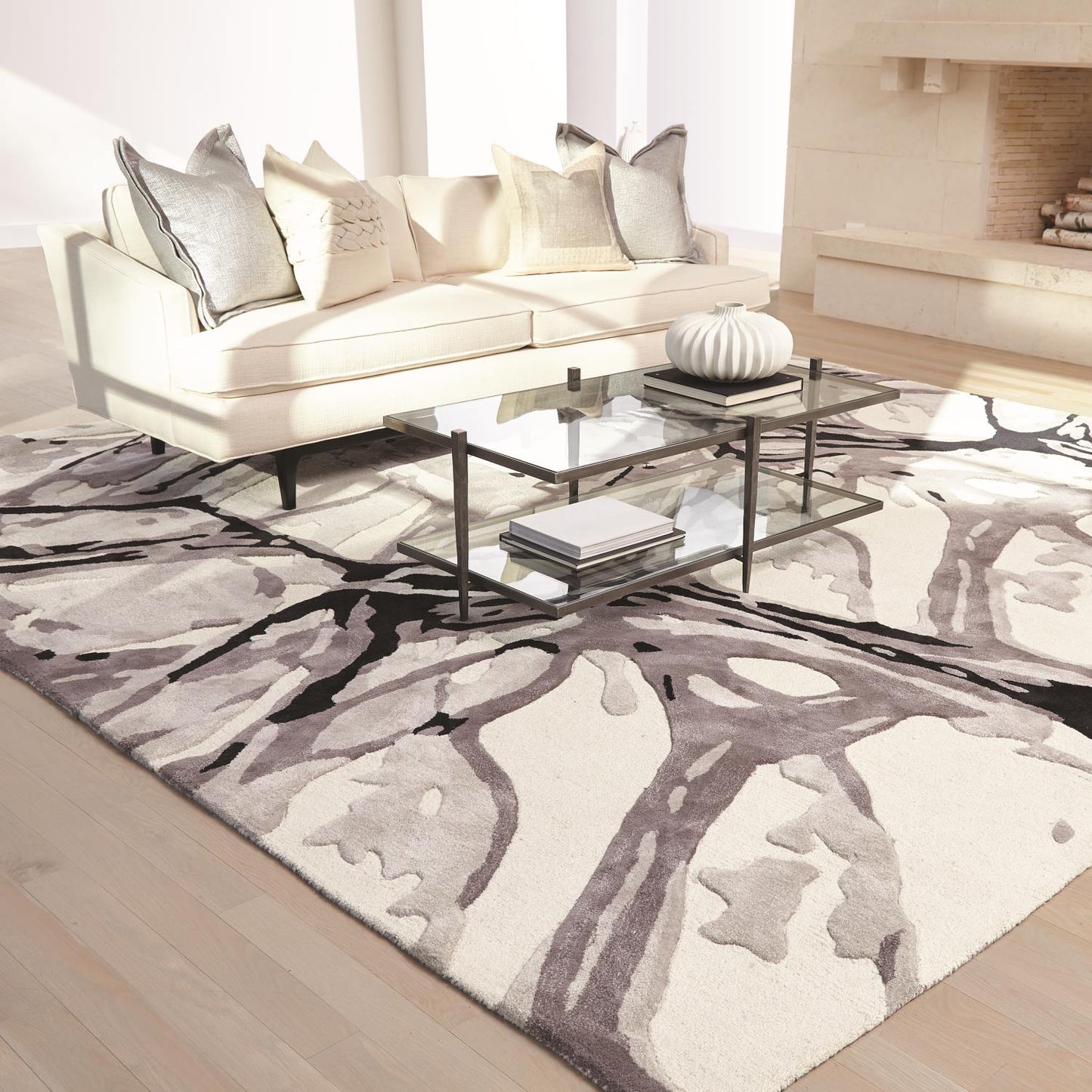 Eyes On The World Rug - Ivory/ Black - Grats Decor Interior Design & Build Inc.