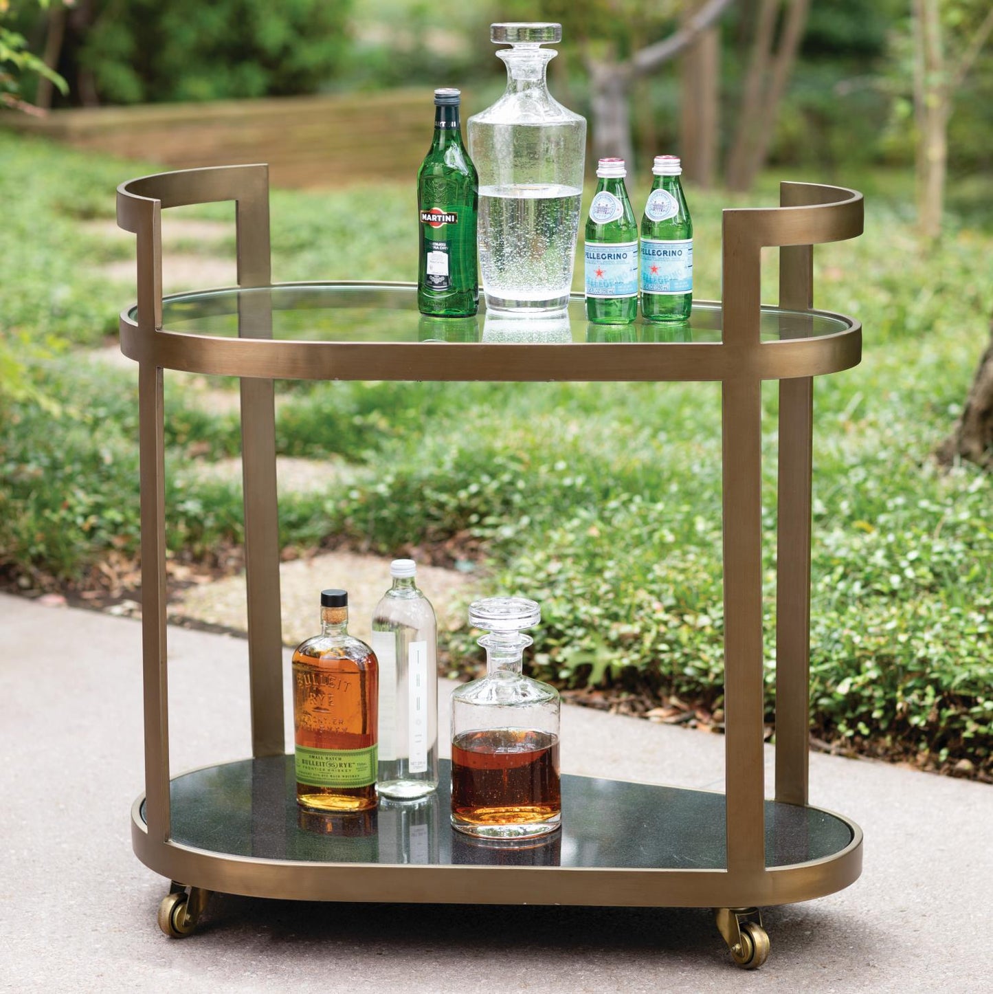 Regan Bar Cart - Antique Brass - Grats Decor Interior Design & Build Inc.