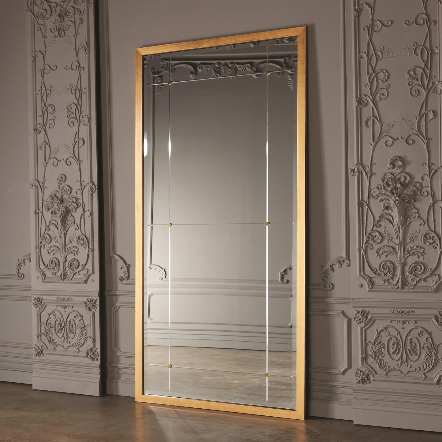 Beaumont Floor Mirror - Gold Leaf - Grats Decor Interior Design & Build Inc.