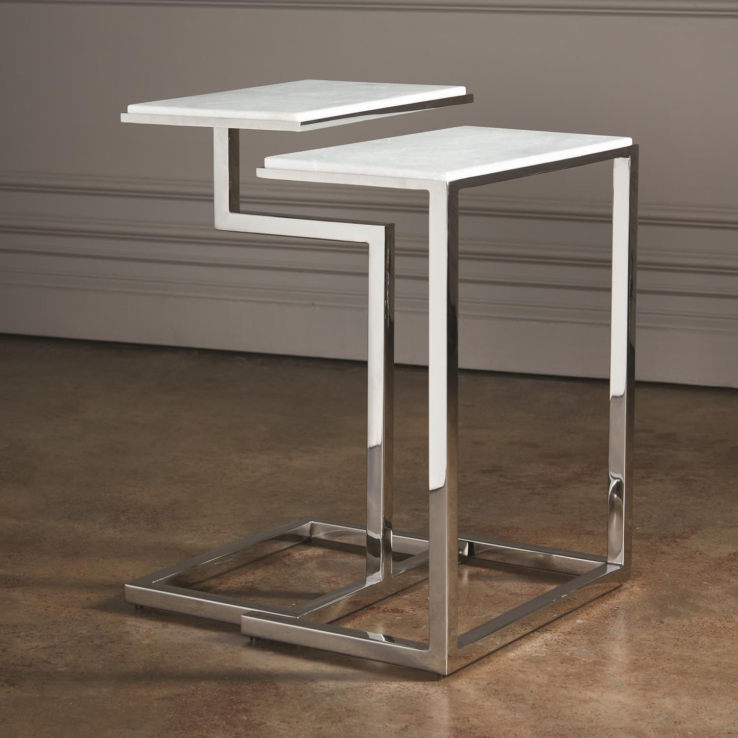 C Nesting Table - Set of 2 - Nickel - Grats Decor Interior Design & Build Inc.