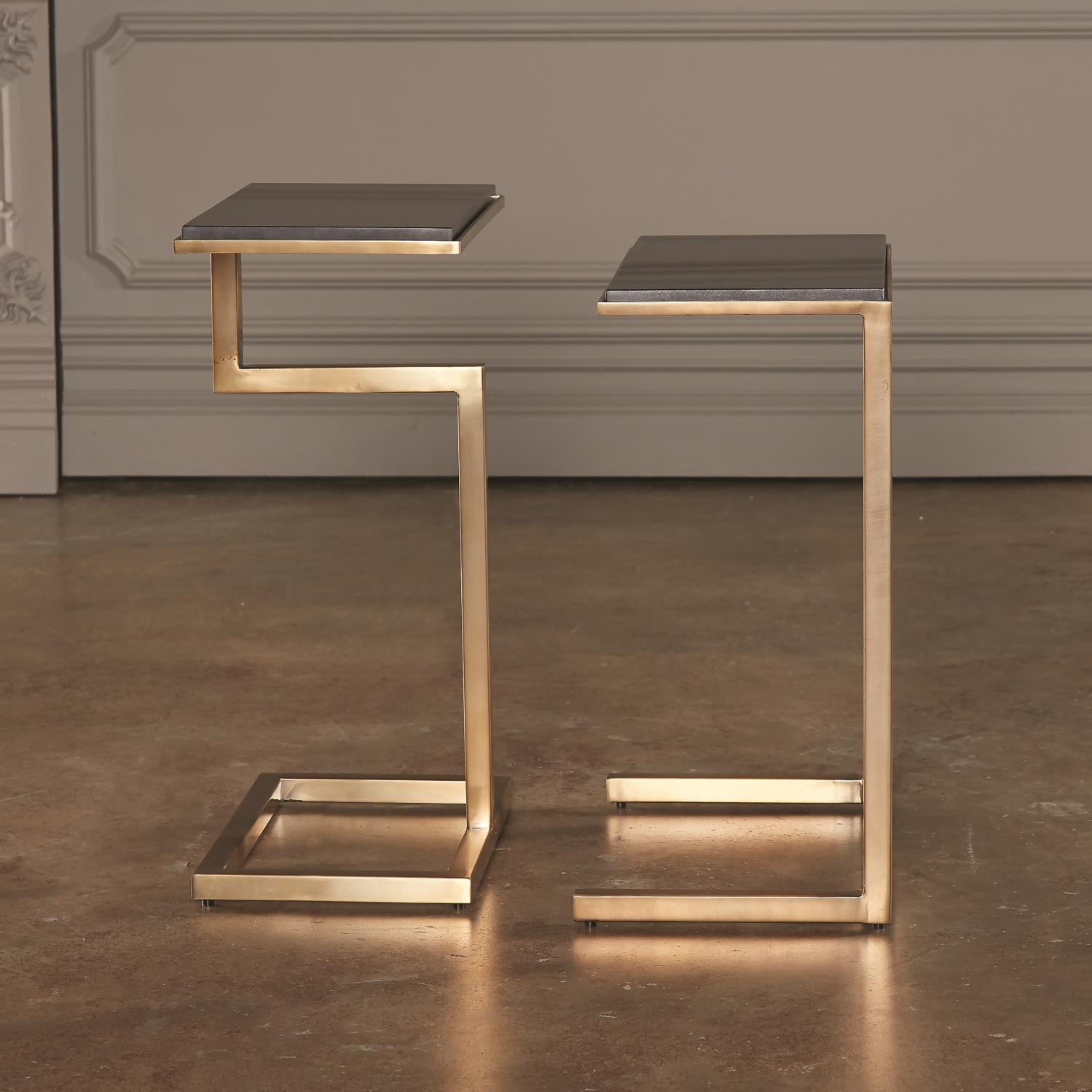 C Nesting Table - Set of 2 - Brass - Grats Decor Interior Design & Build Inc.