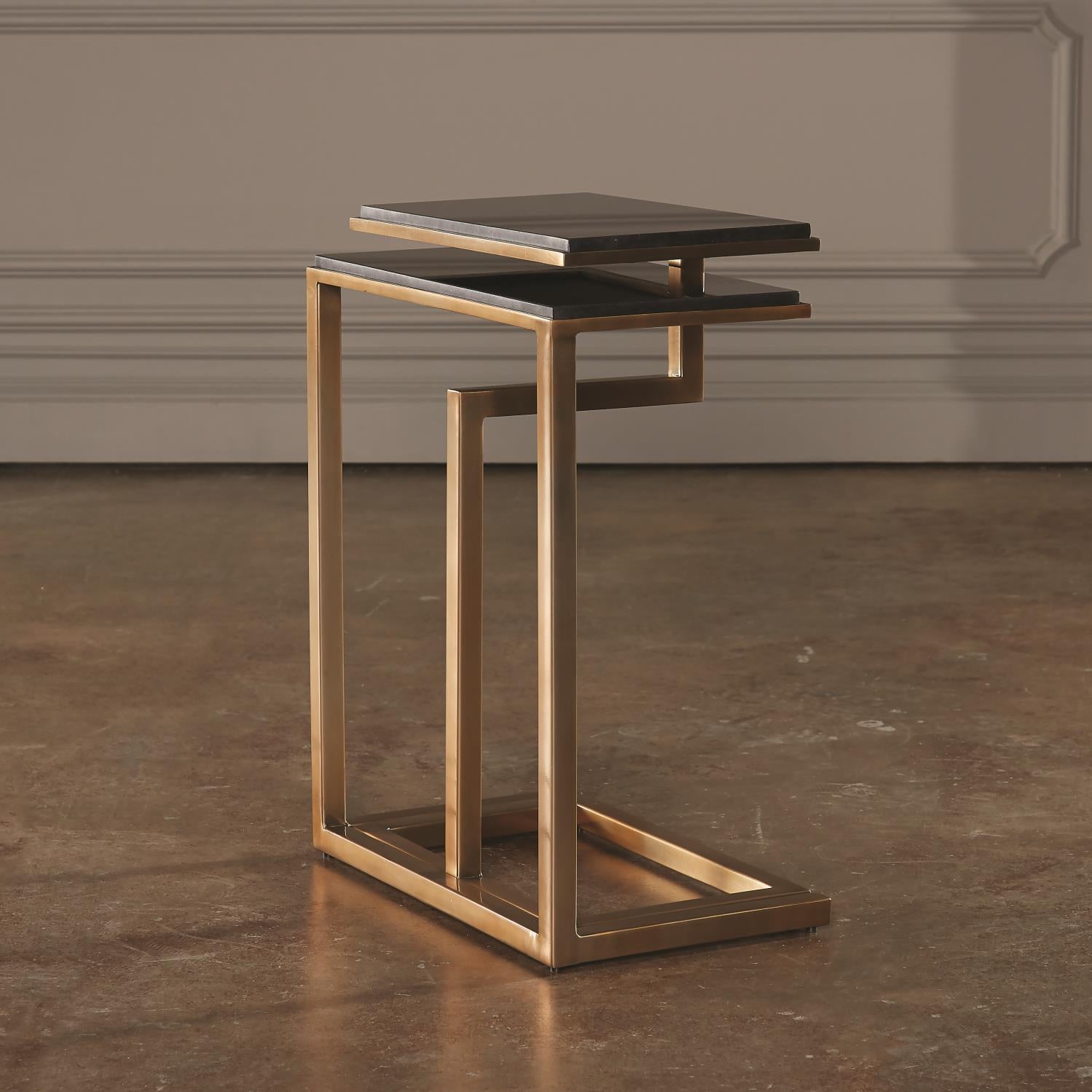 C Nesting Table - Set of 2 - Brass - Grats Decor Interior Design & Build Inc.
