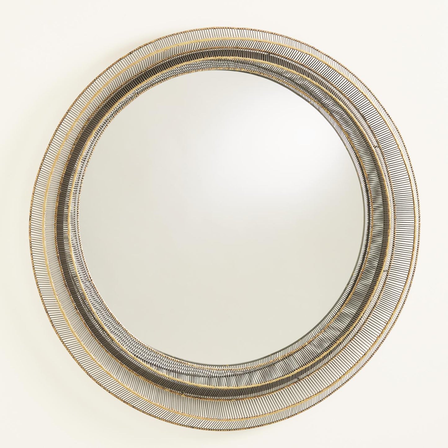 Wire Ribbon 39"Dia Mirror - Natural Iron/ Brass Braising - Grats Decor Interior Design & Build Inc.