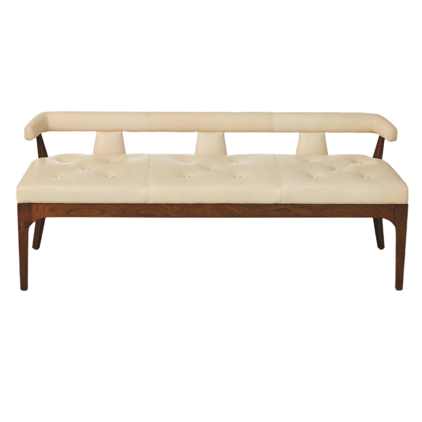 Moderno Bench - Ivory Marble Leather - Grats Decor Interior Design & Build Inc.