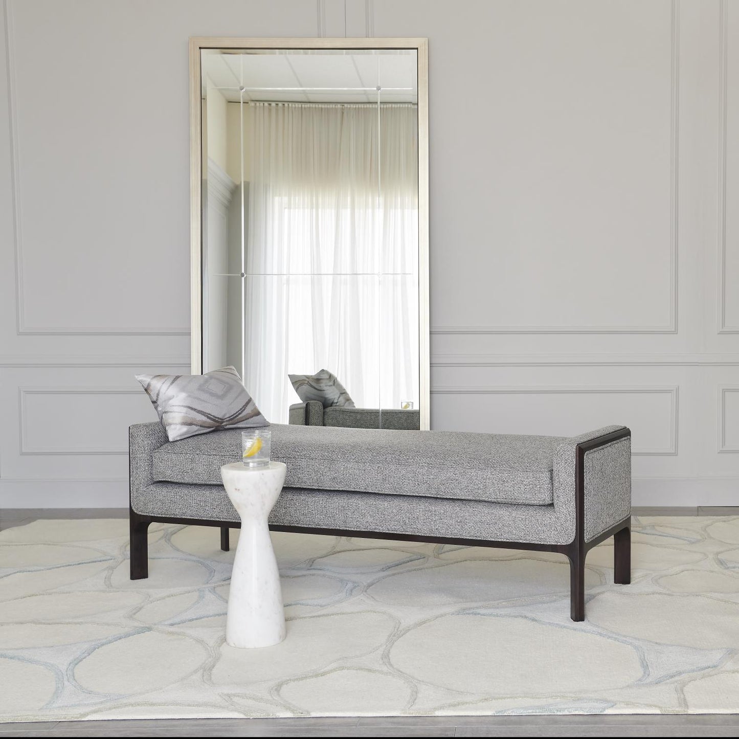 Beaumont Floor Mirror - Silver Leaf - Grats Decor Interior Design & Build Inc.