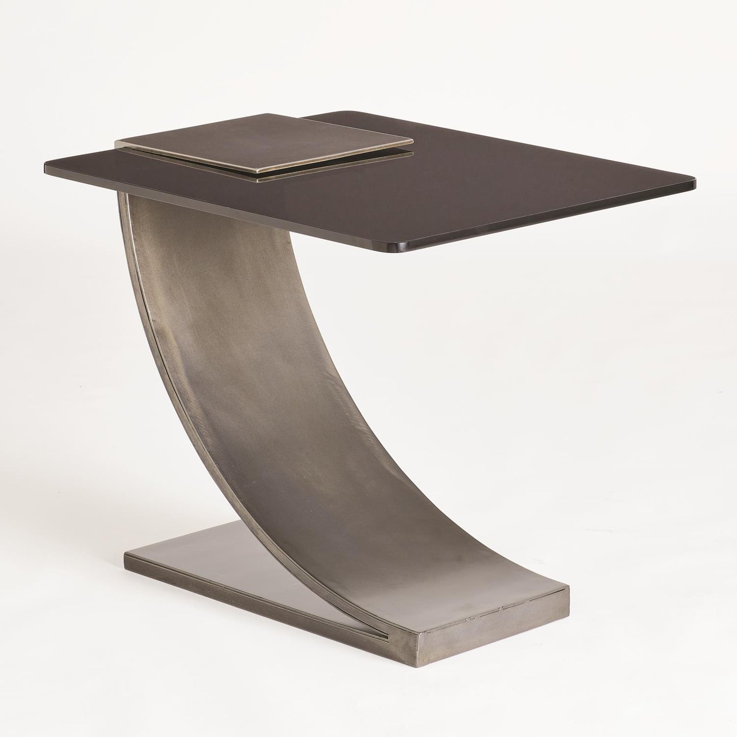 Side Table w/Smoke Glass-Light Gunmetal