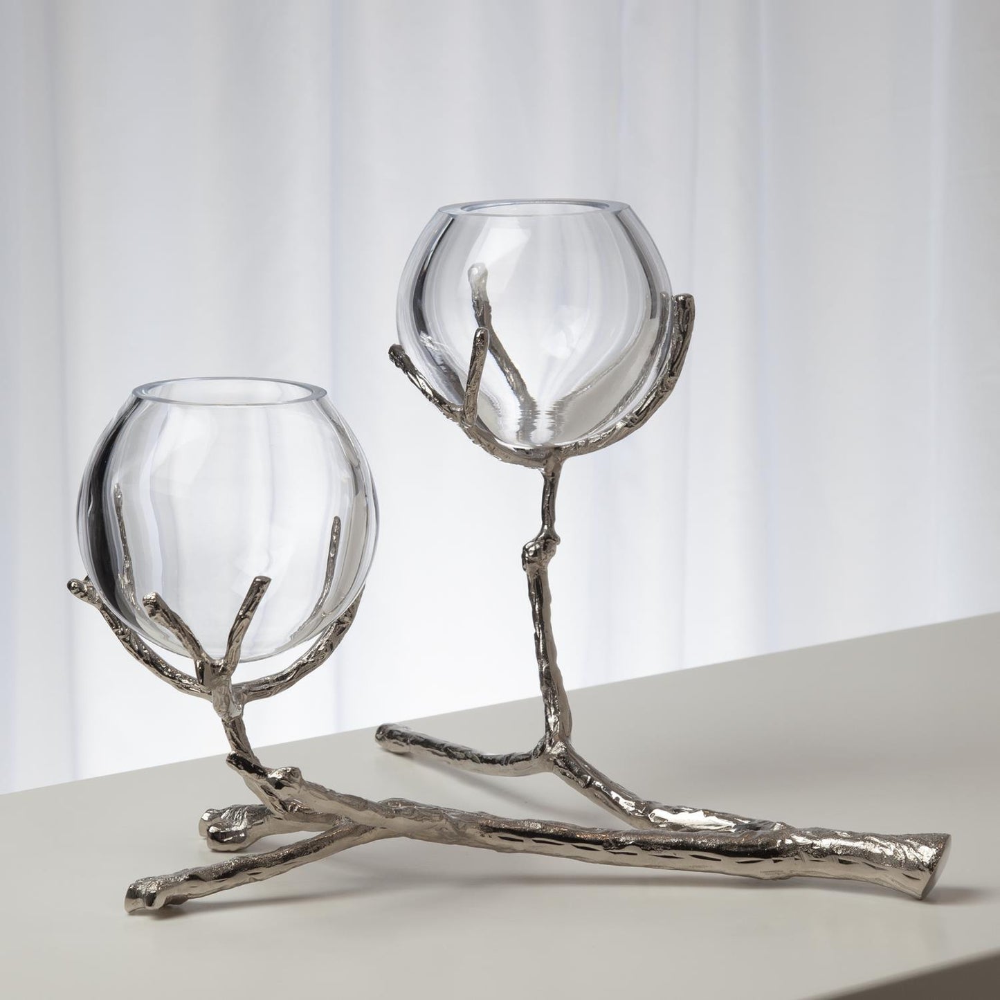 Twig 2 Vase Holder - Nickel