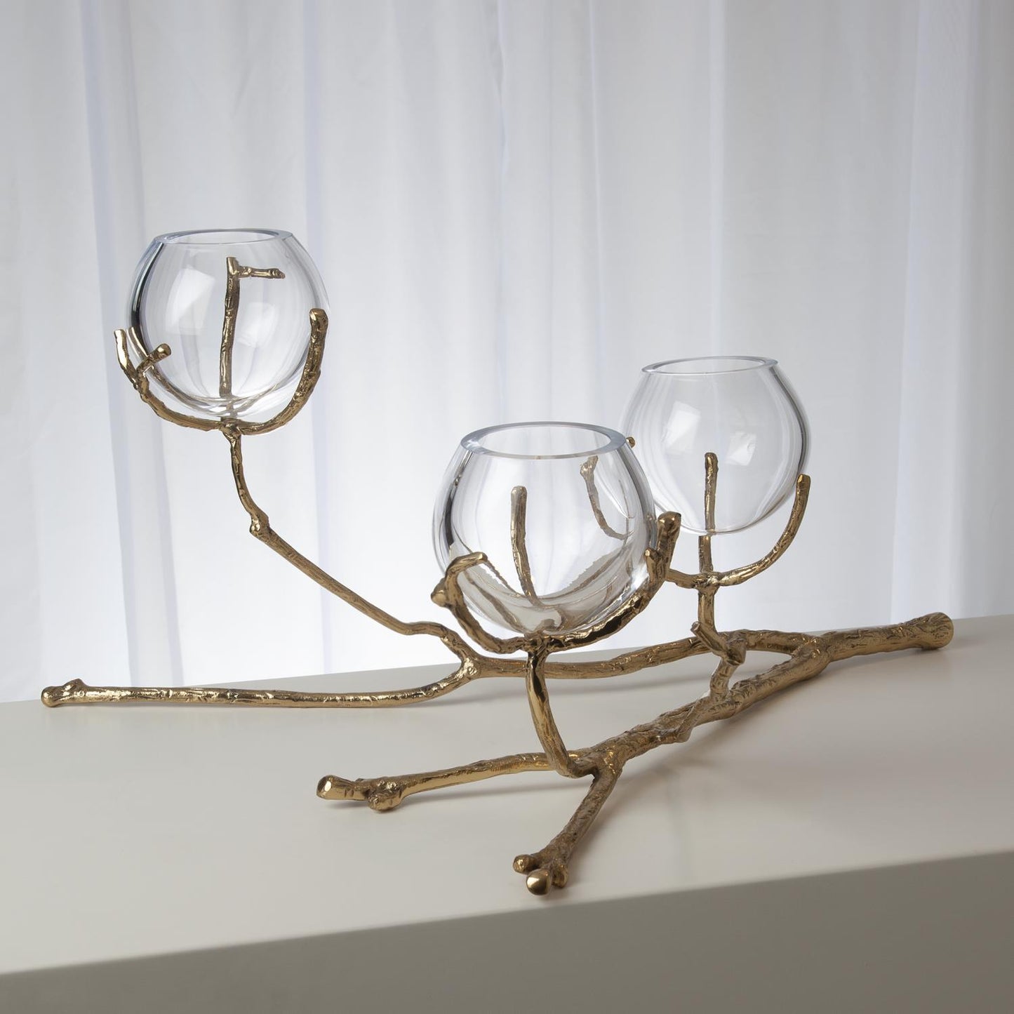 Twig 3 Vase Holder - Brass