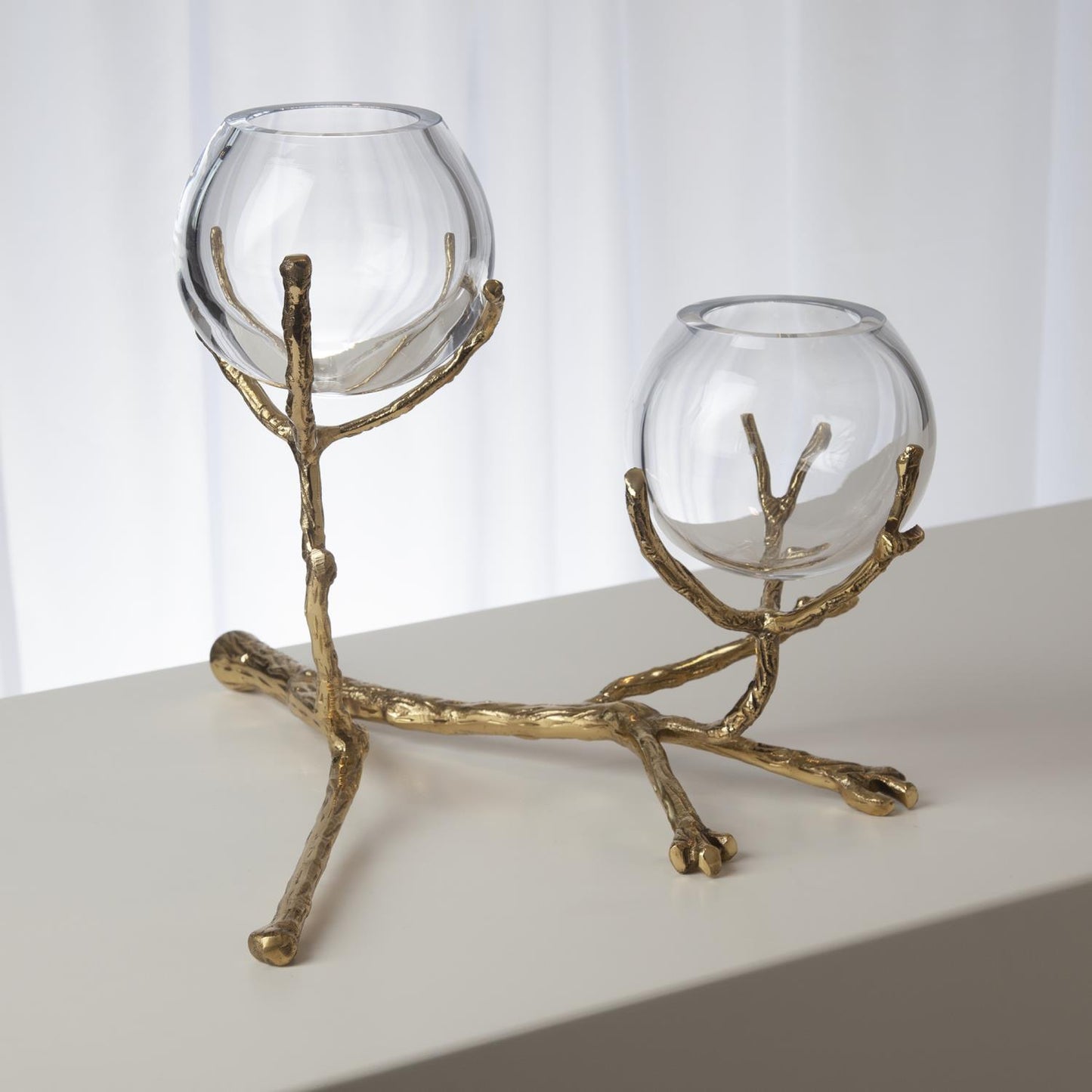 Twig 2 Vase Holder - Brass