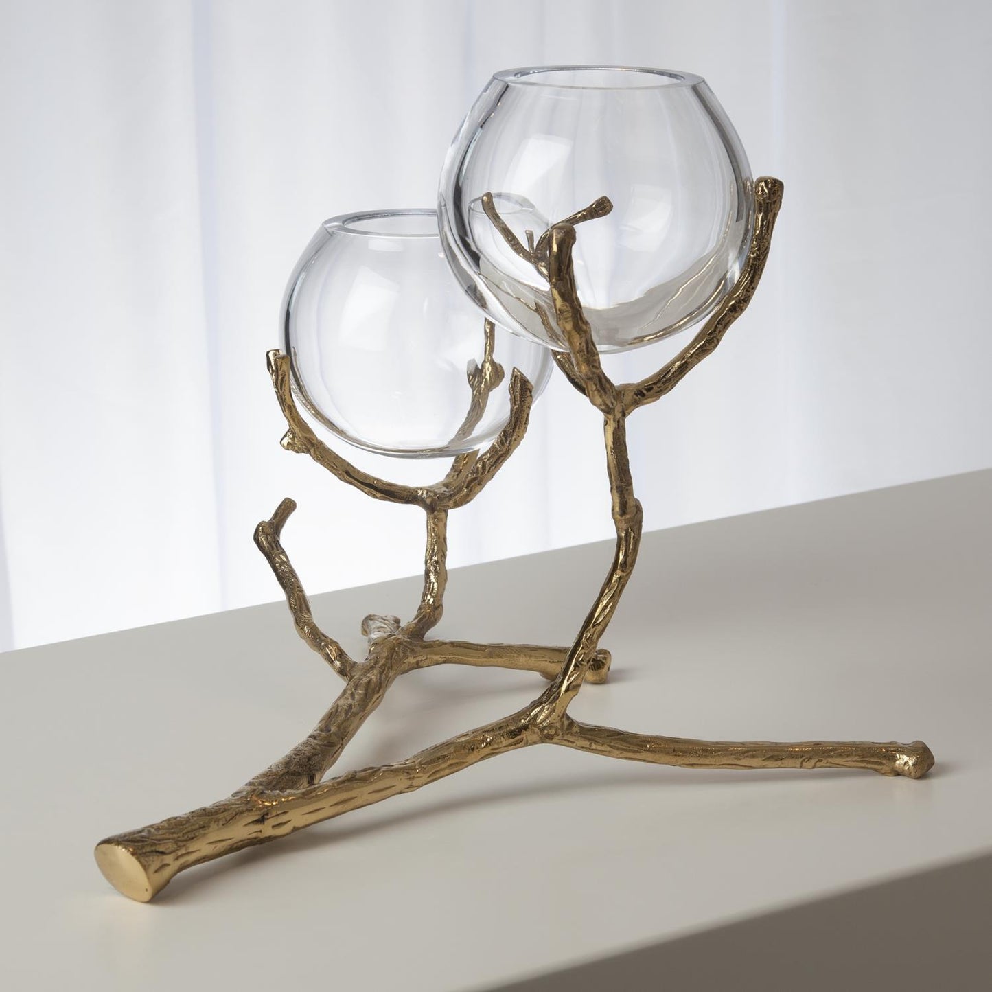 Twig 2 Vase Holder - Brass