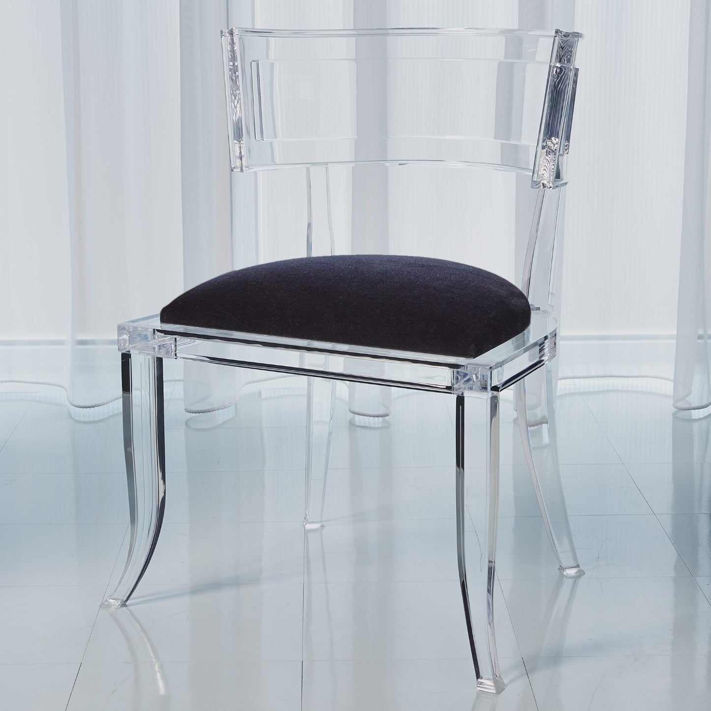 Klismos Acrylic Chair - Black - Grats Decor Interior Design & Build Inc.