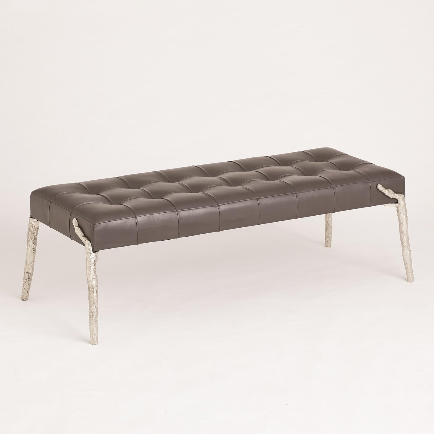 Bristol Branch Bench - Graphite Leather