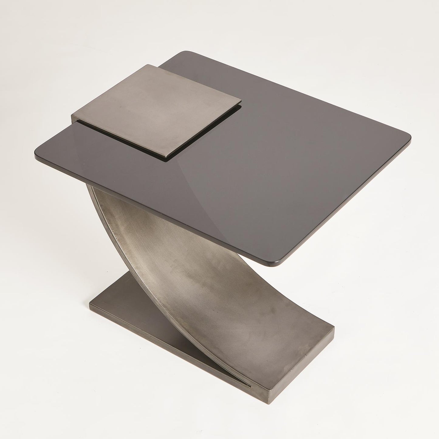 Side Table w/Smoke Glass-Light Gunmetal