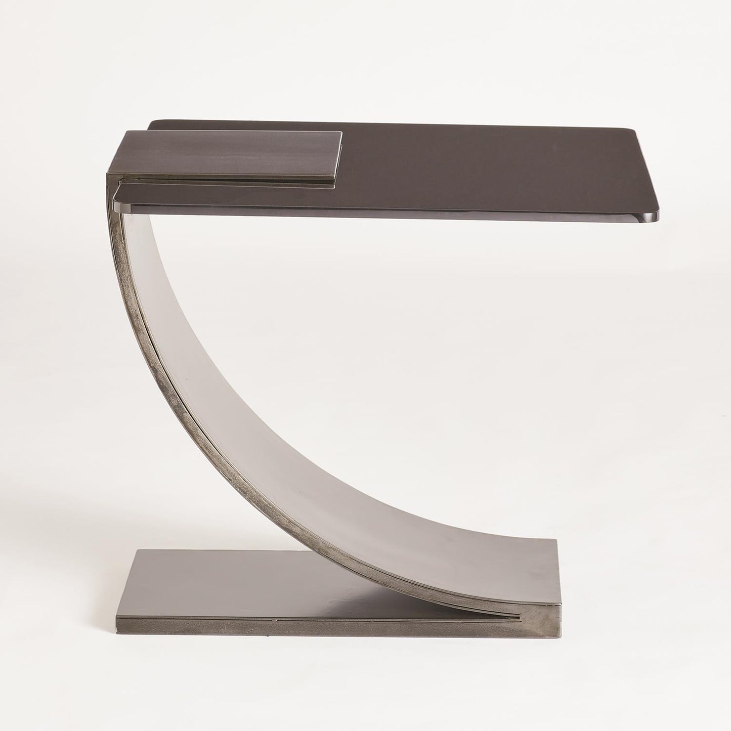 Side Table w/Smoke Glass-Light Gunmetal