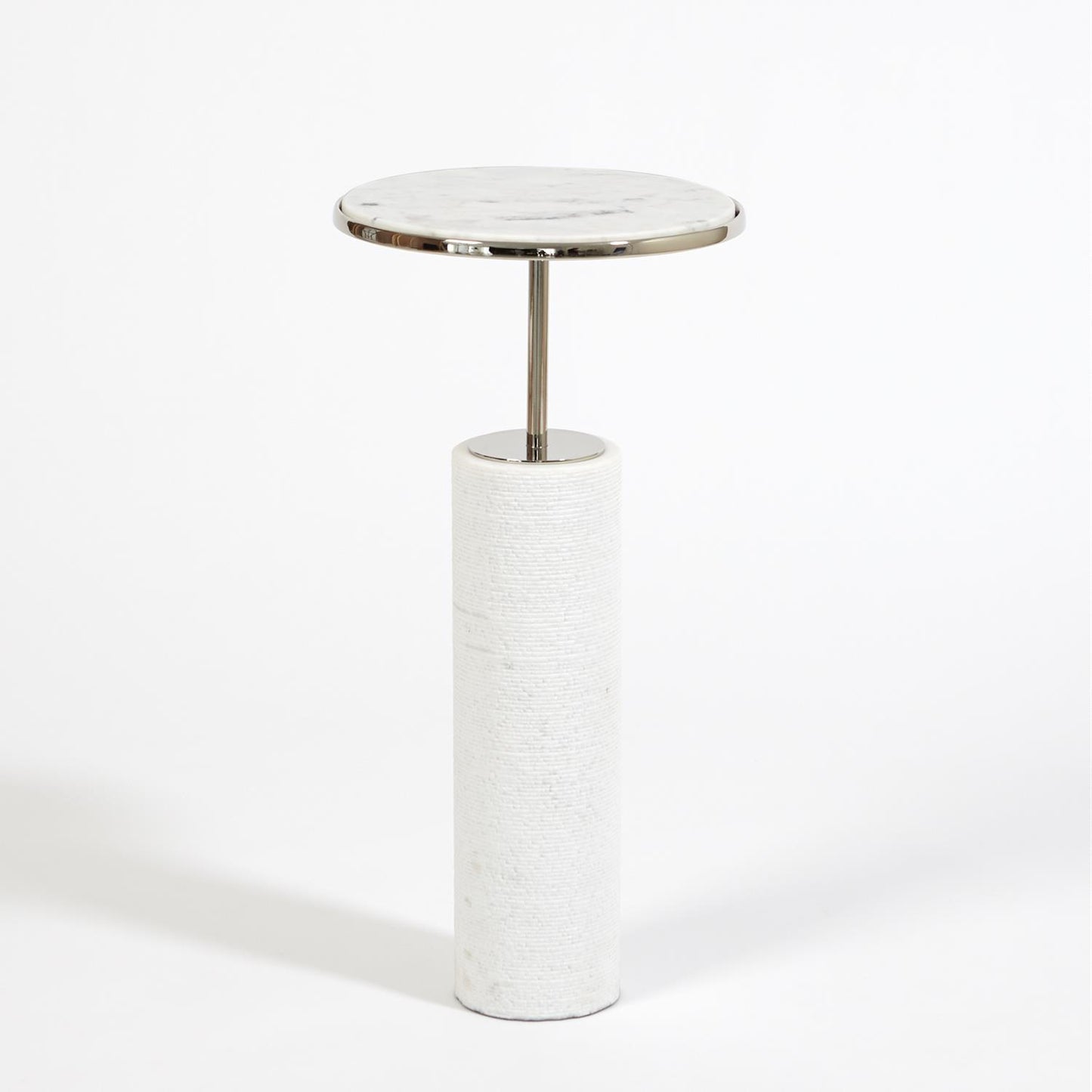 Tall Cored Marble Table - Nickel - Grats Decor Interior Design & Build Inc.
