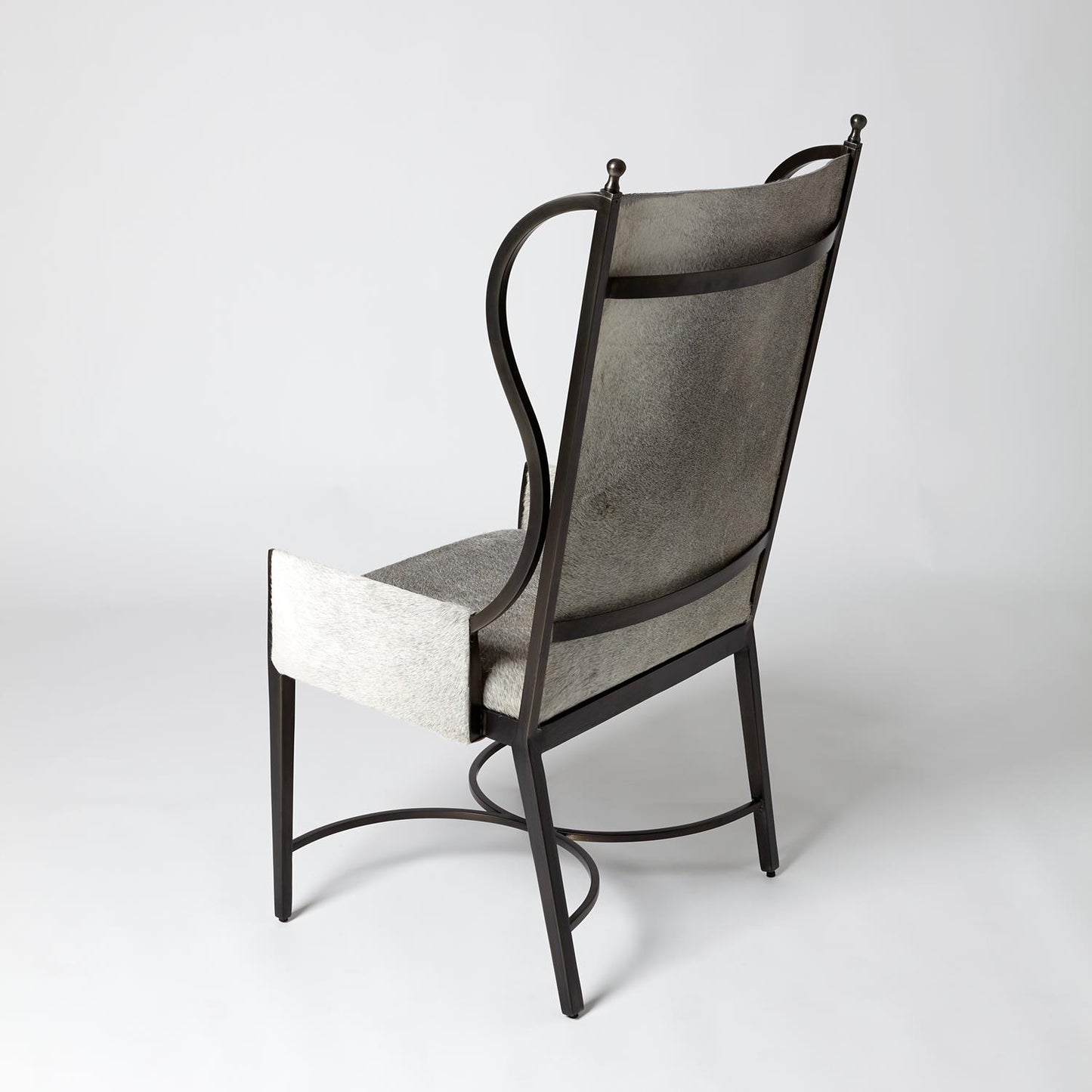 Iron Wing Chair - Grey Hair-on-Hide - Grats Decor Interior Design & Build Inc.