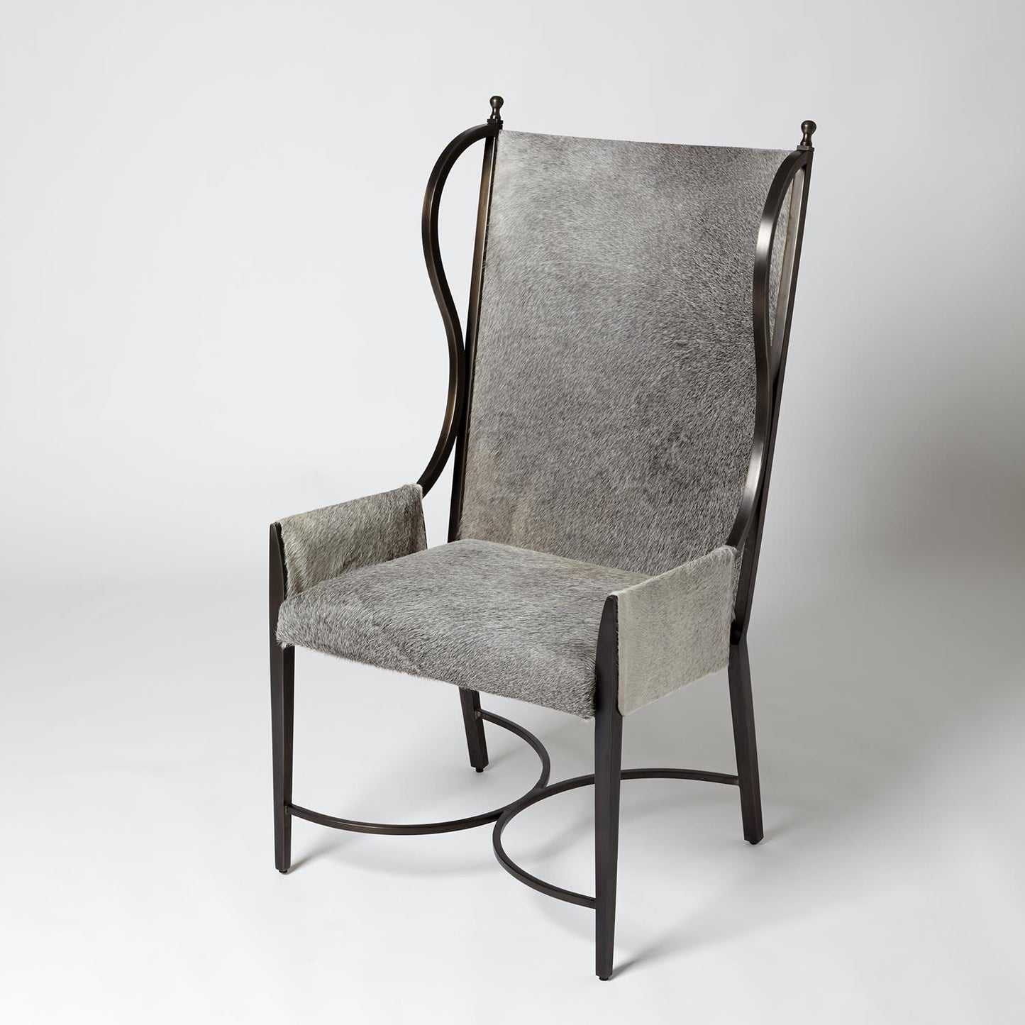 Iron Wing Chair - Grey Hair-on-Hide - Grats Decor Interior Design & Build Inc.