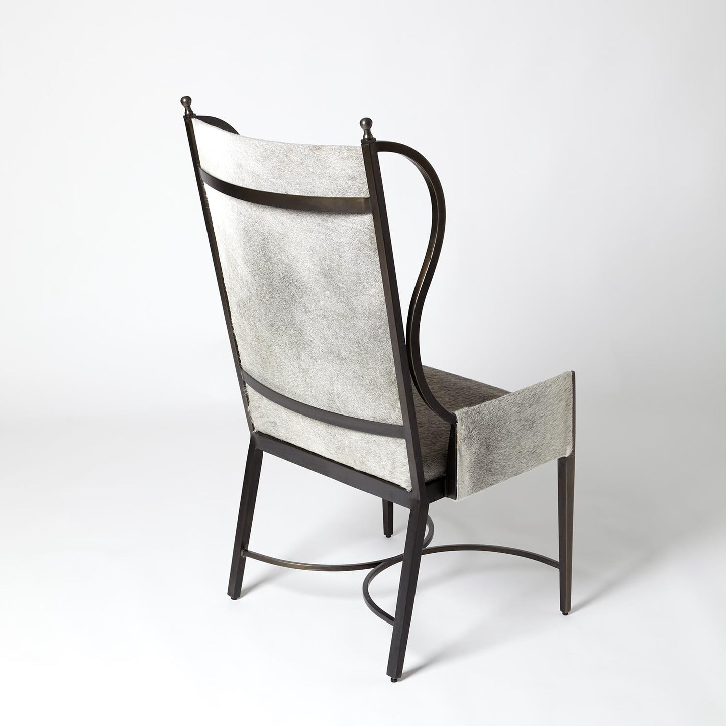 Iron Wing Chair - Grey Hair-on-Hide - Grats Decor Interior Design & Build Inc.