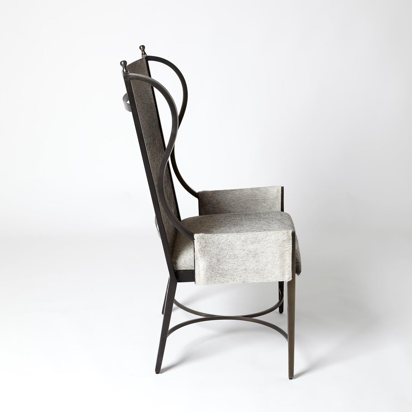 Iron Wing Chair - Grey Hair-on-Hide - Grats Decor Interior Design & Build Inc.