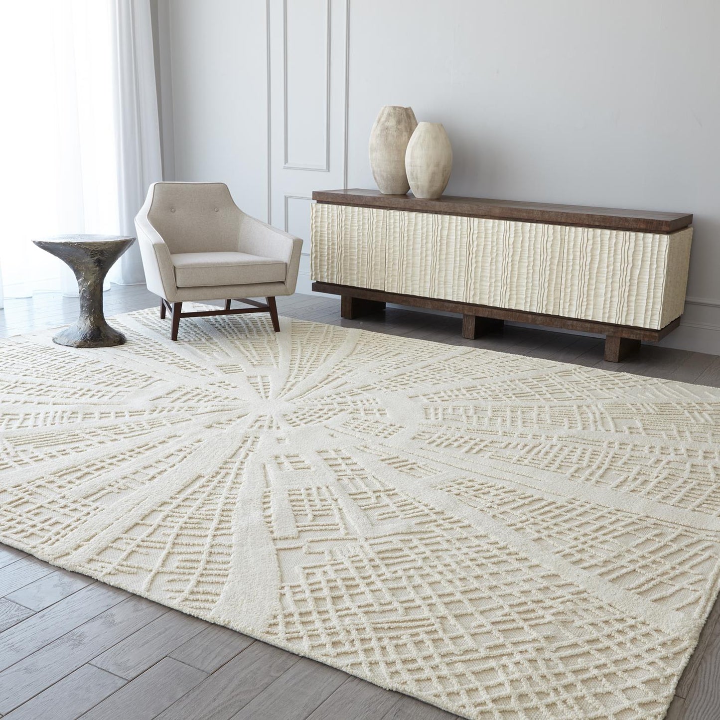 Vortex Rug - Ivory/Ivory - 4 Sizes