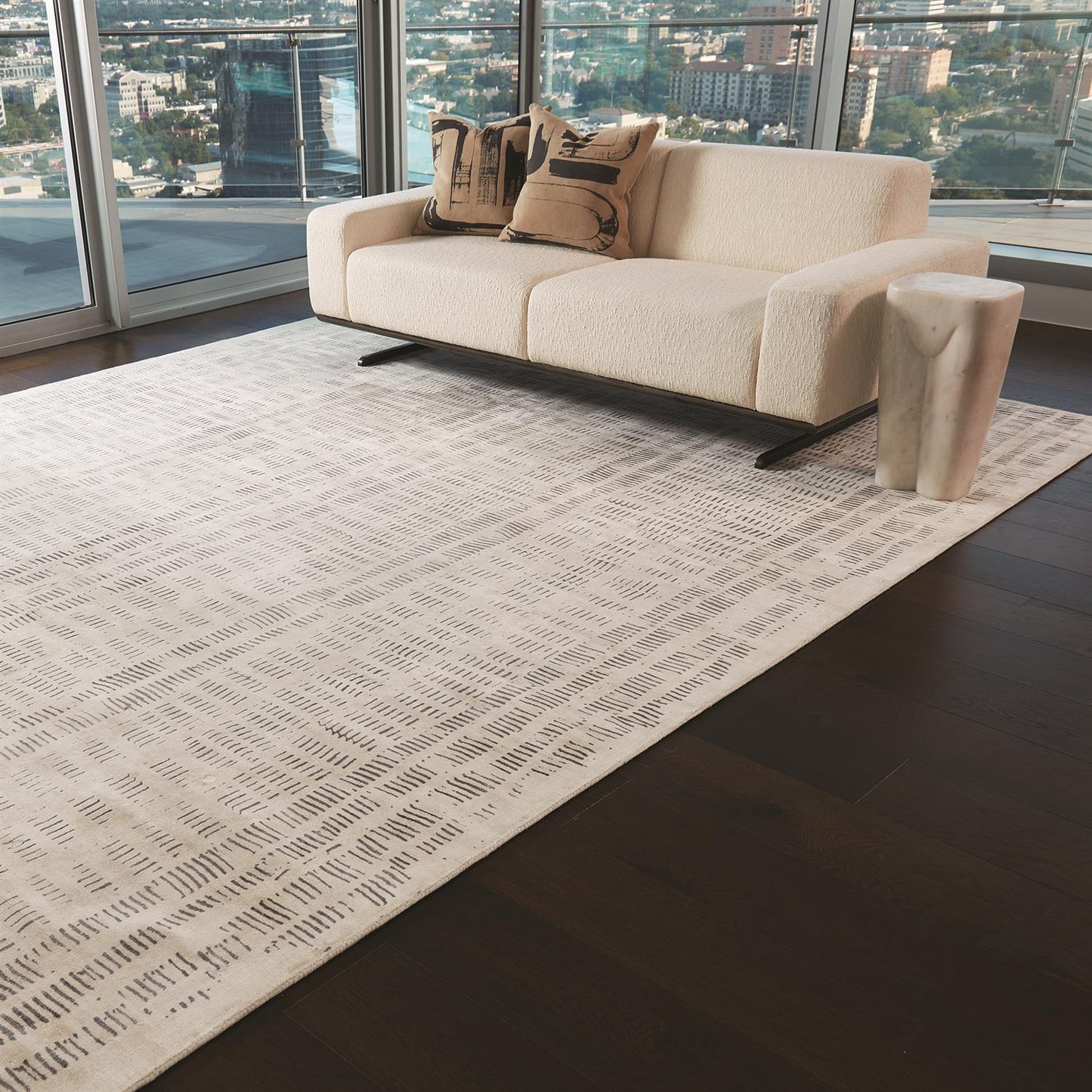 Frequency Rug - Cream/ Charcoal - Grats Decor Interior Design & Build Inc.