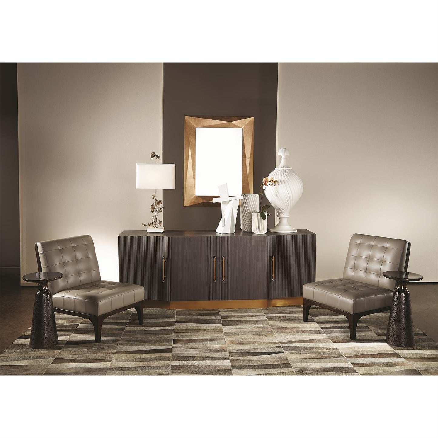 Angular Mirror - Gold Leaf - Grats Decor Interior Design & Build Inc.