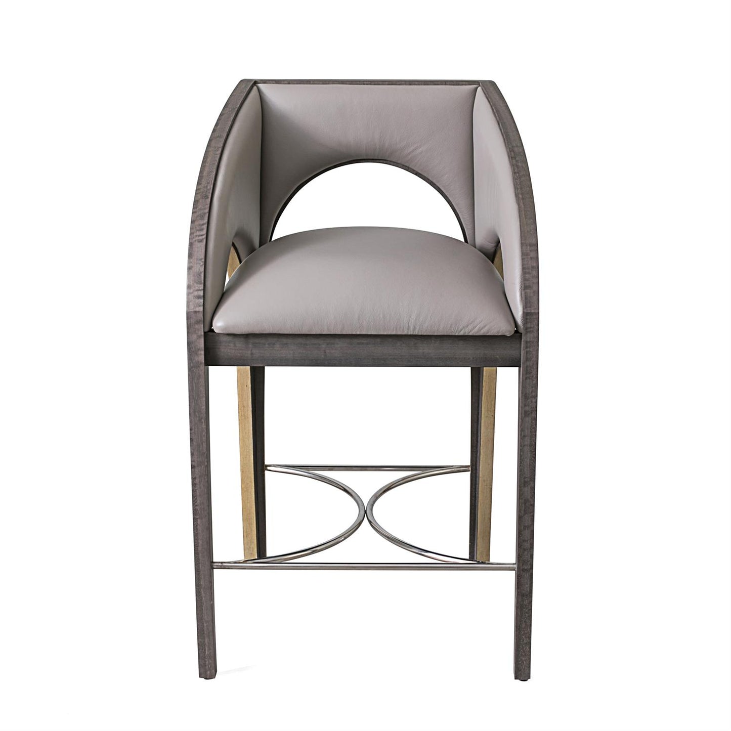 Arches Counter Stool - Grey Leather - Grats Decor Interior Design & Build Inc.