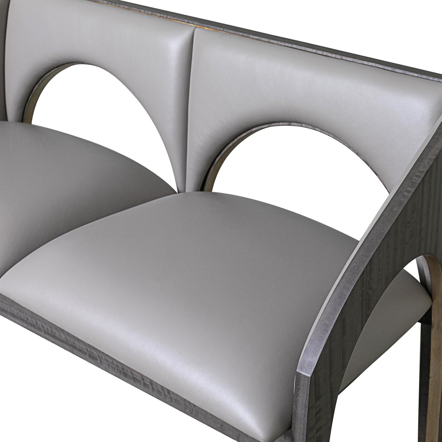 Arches Bench - Grey Leather - Grats Decor Interior Design & Build Inc.