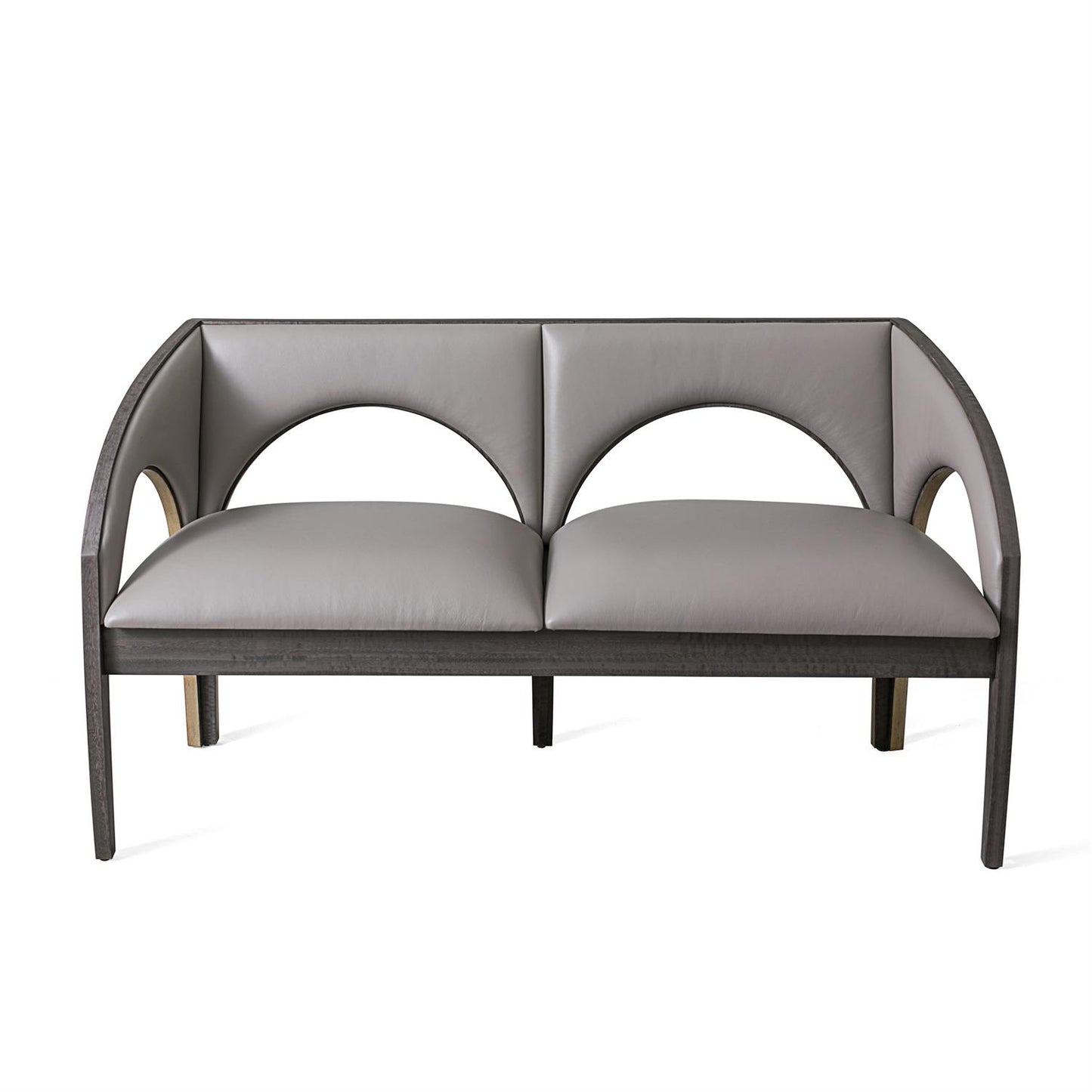 Arches Bench - Grey Leather - Grats Decor Interior Design & Build Inc.