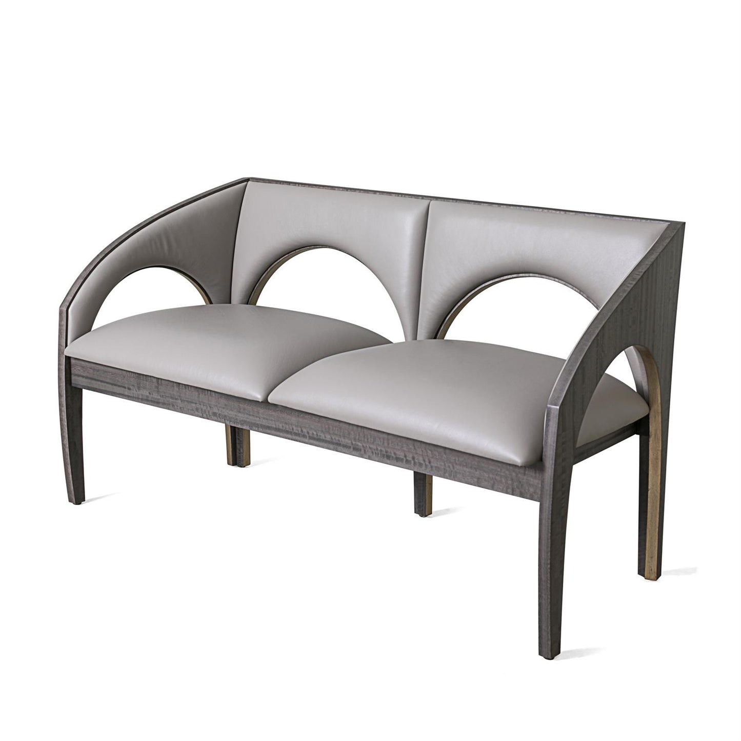 Arches Bench - Grey Leather - Grats Decor Interior Design & Build Inc.