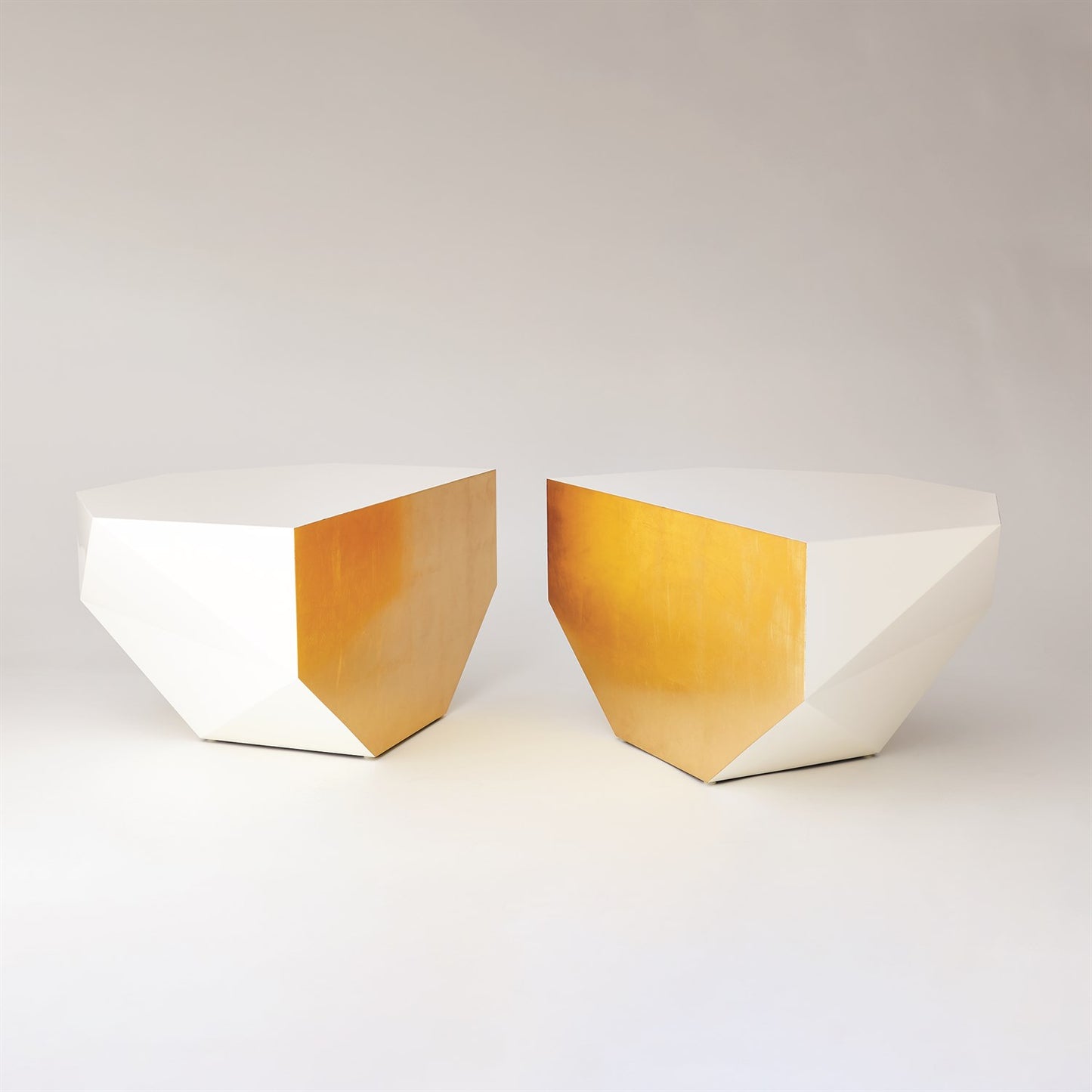 S/2 Gema Coffee Table - Ivory/Gold